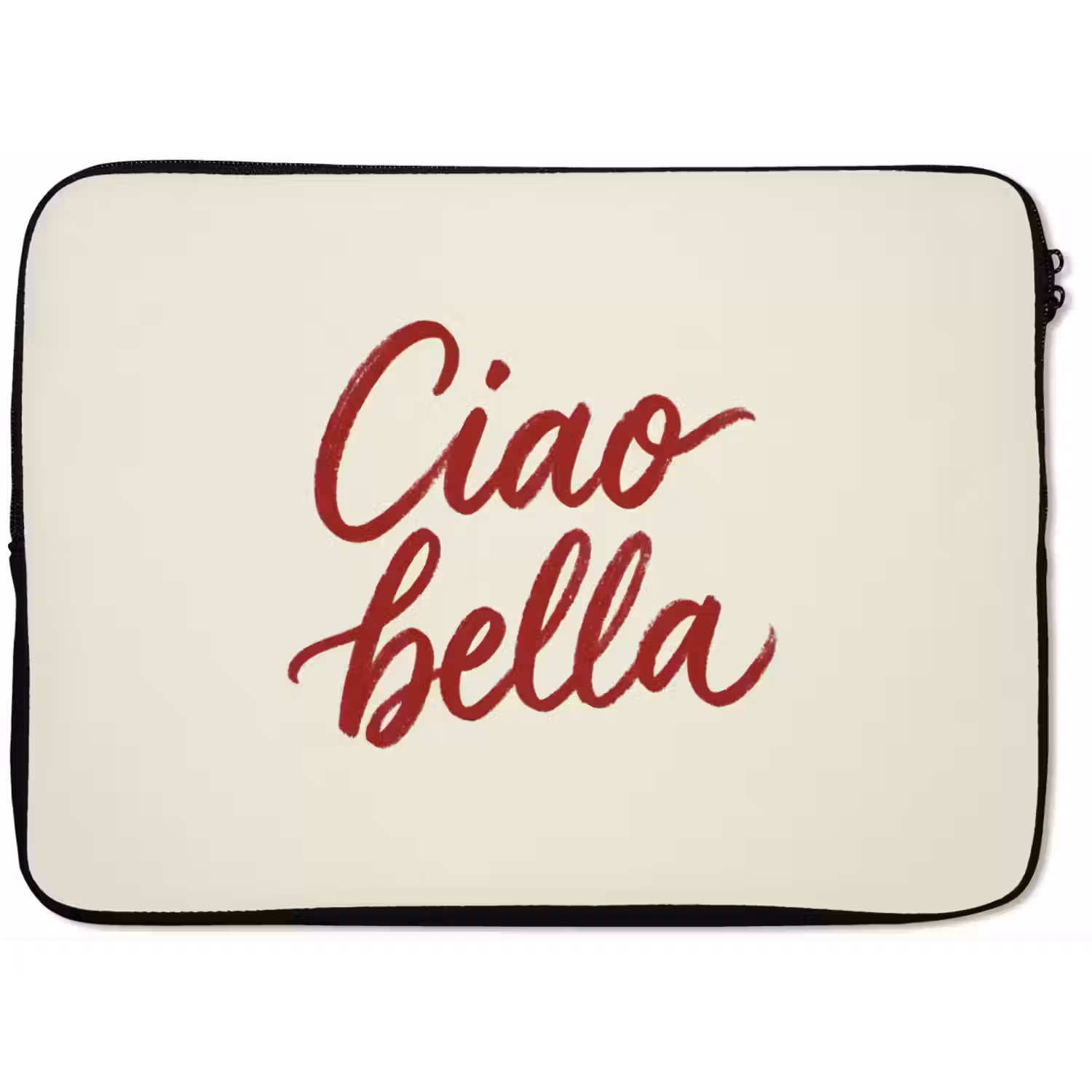 Ciao bella - Rood - Wit - Minimalistisch laptophoes neopreen klein -zkaufland3dotto