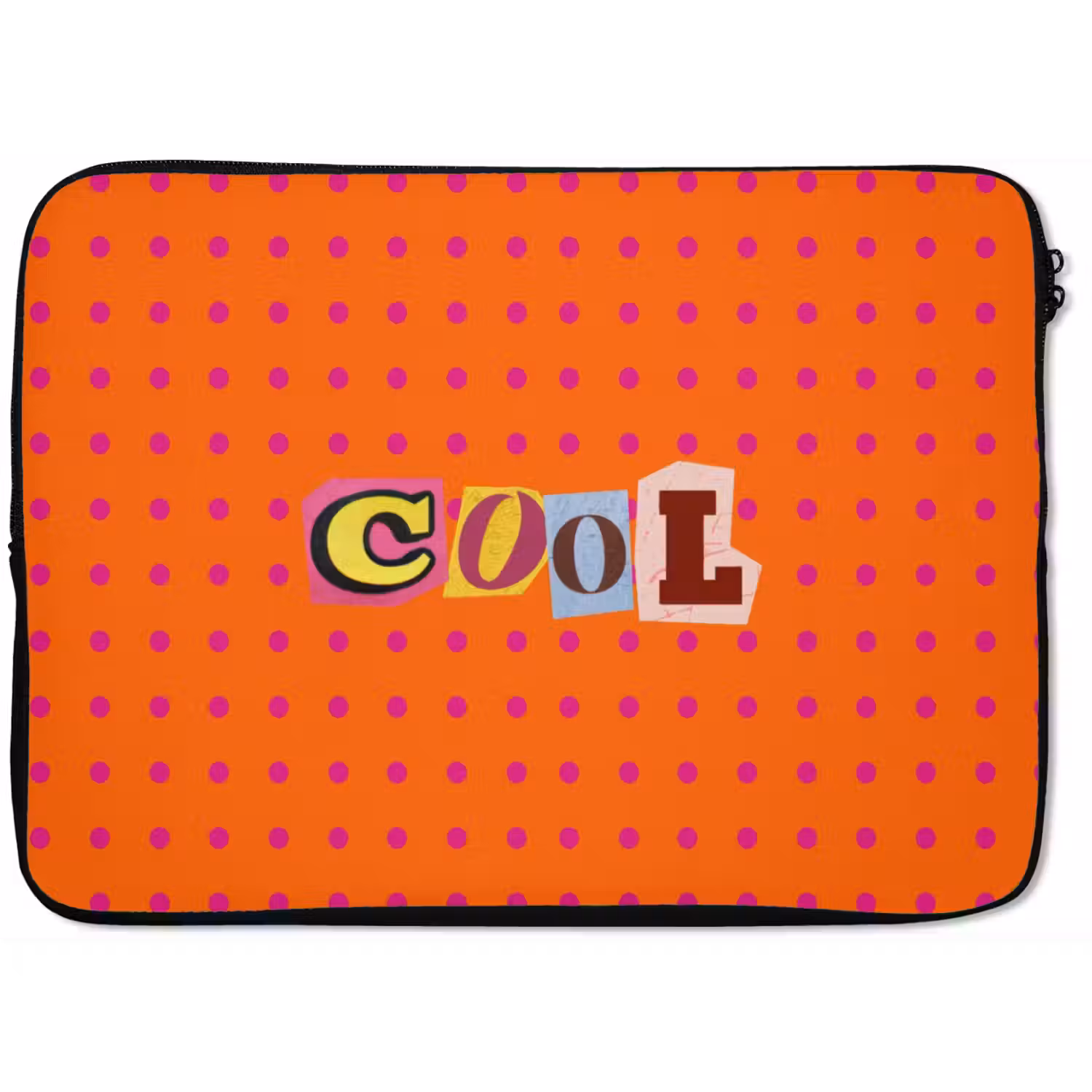 Cool - Stippen - Oranje laptophoes neopreen klein -zkaufland3dotto