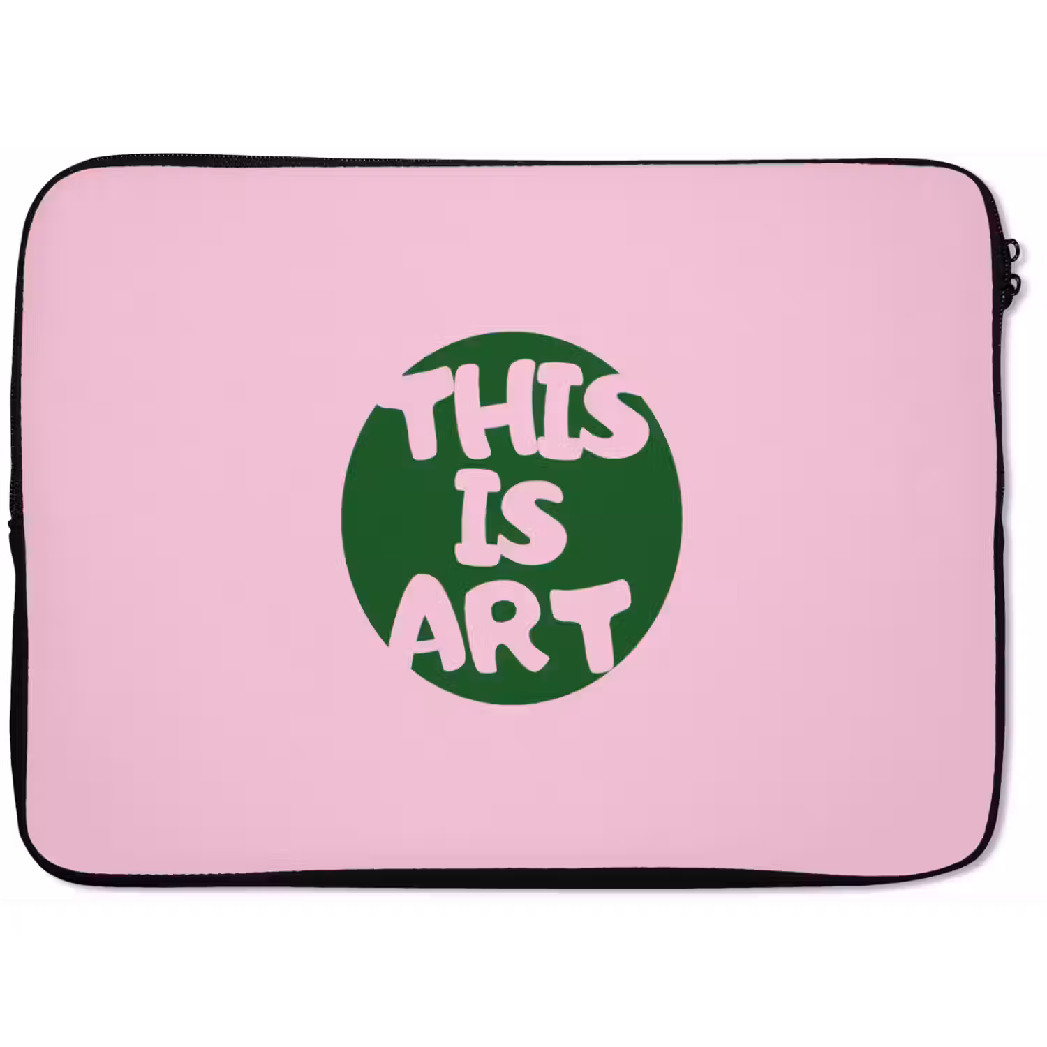 This is art - Tekst - Cirkel - Groen laptophoes neopreen klein -zkaufland3dotto