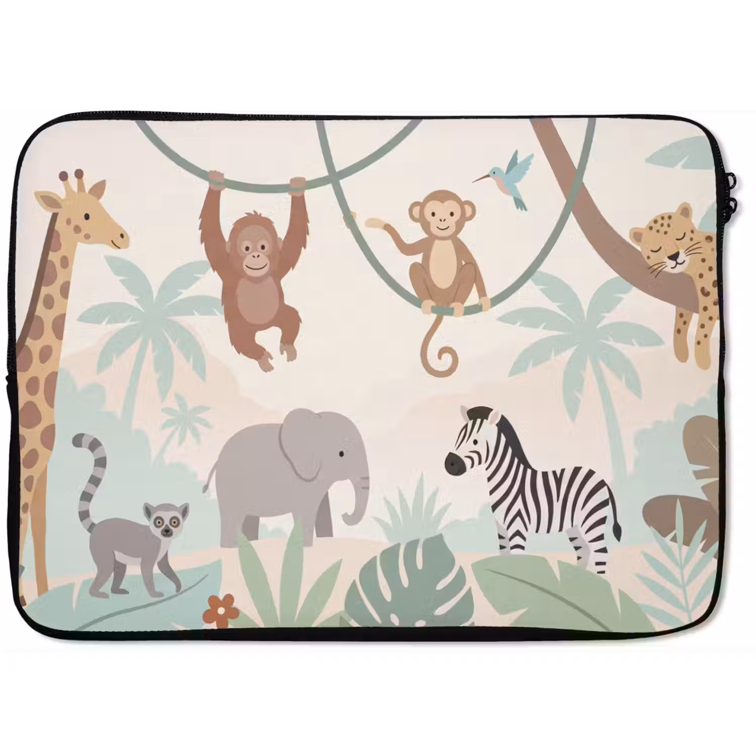 Jungle - Dieren - Groen laptophoes neopreen klein -zkaufland3dotto