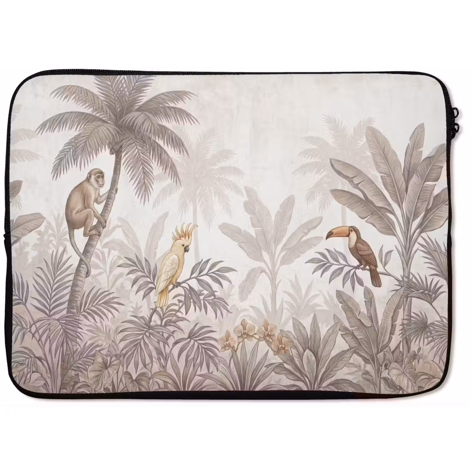 Jungle - Dieren - Palmbomen laptophoes neopreen klein -zkaufland3dotto