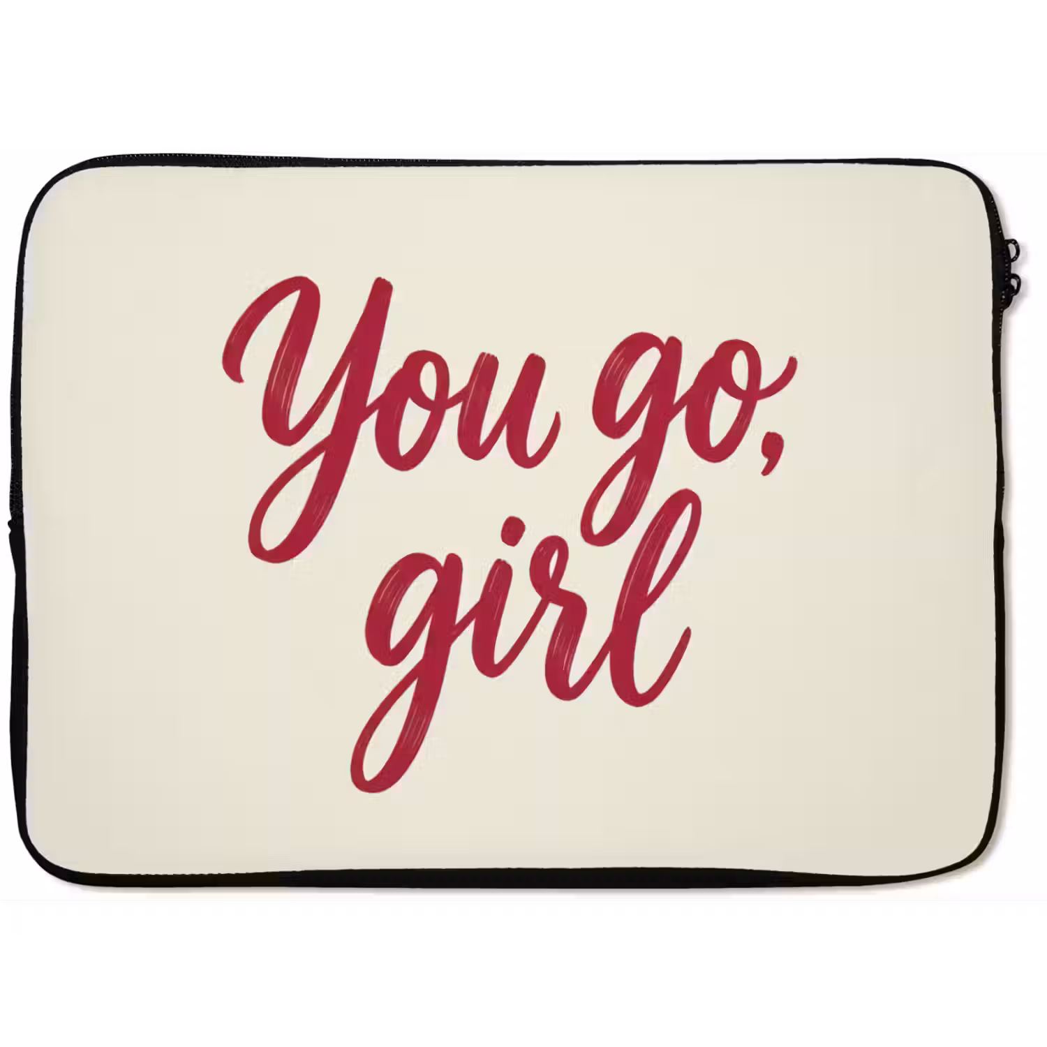 you go girl - Rood - Wit laptophoes neopreen klein -zkaufland3dotto