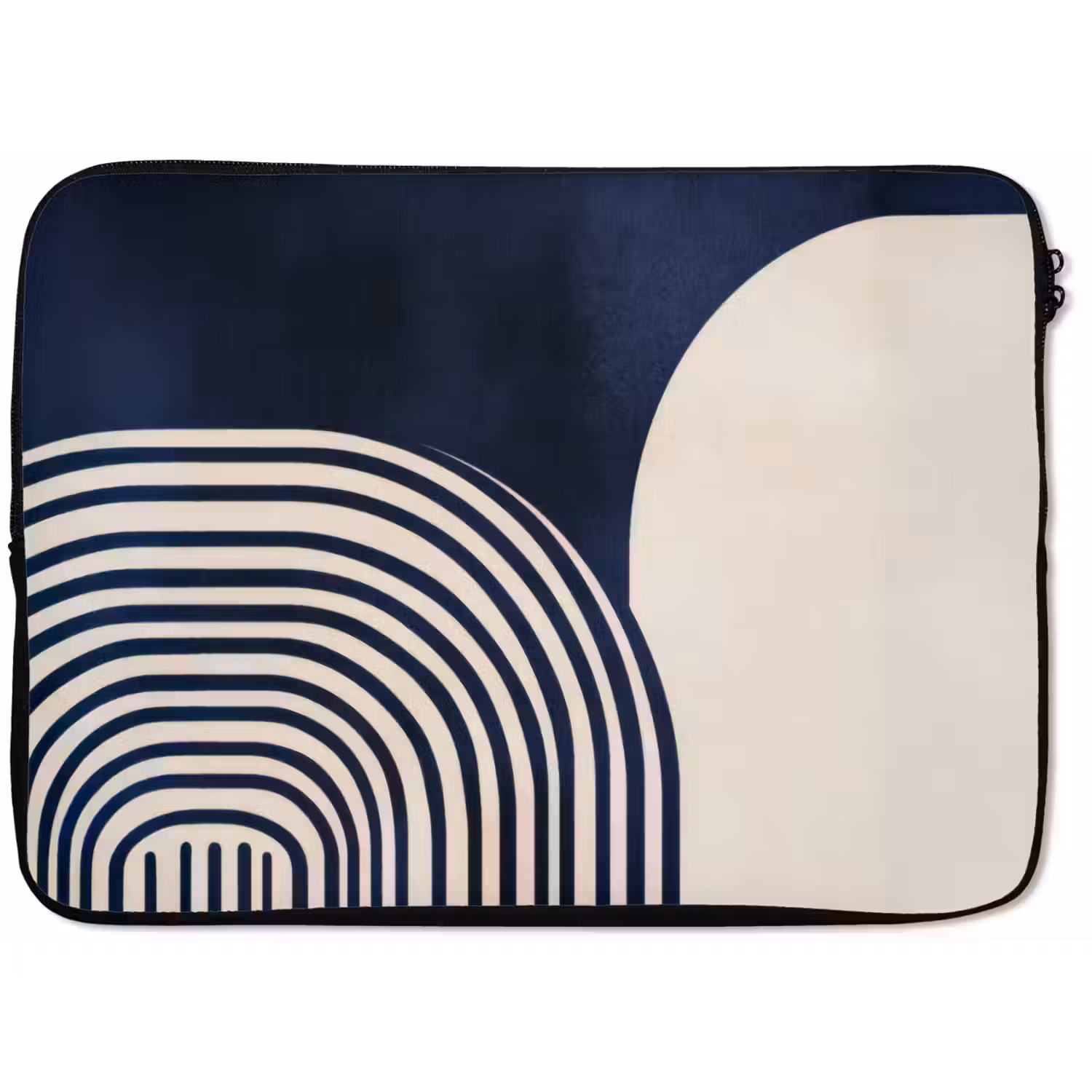 Donkerblauw - Abstract - Lijnen laptophoes neopreen klein -zkaufland3dotto