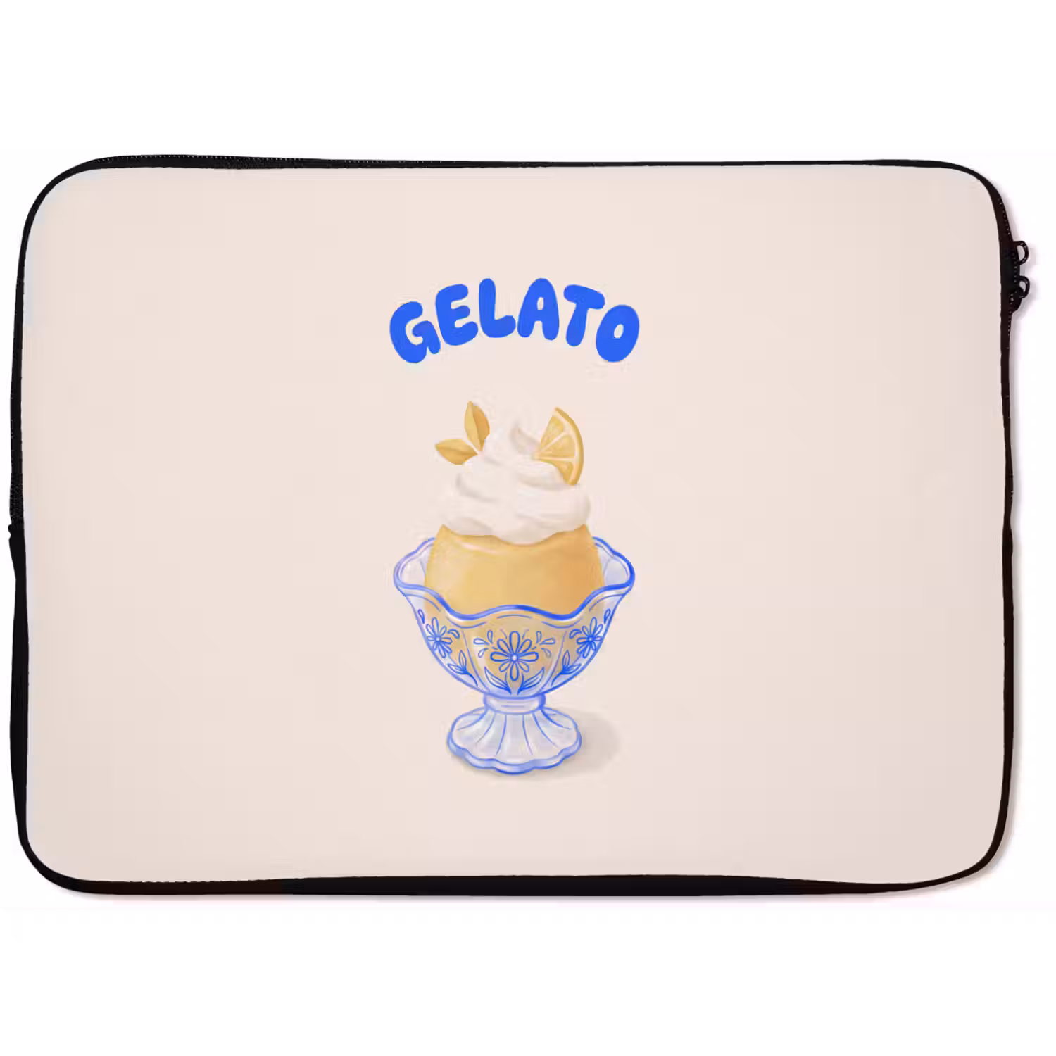 IJs - Citroen - Illustratie - Geel - Dessert laptophoes neopreen klein -zkaufland3dotto