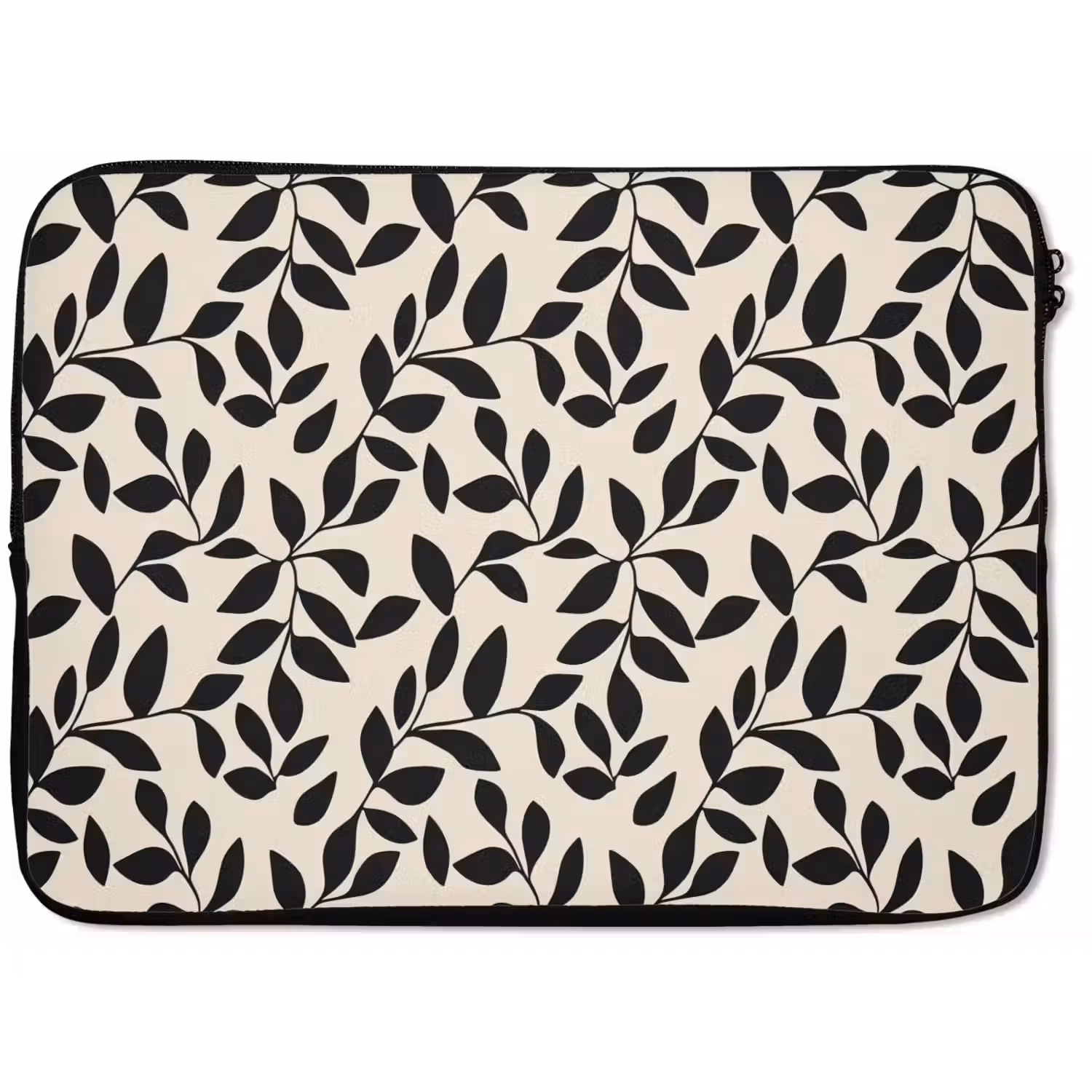 Elegant - Patroon - Zwart - Beige laptophoes neopreen klein 279 -zkaufland3dotto