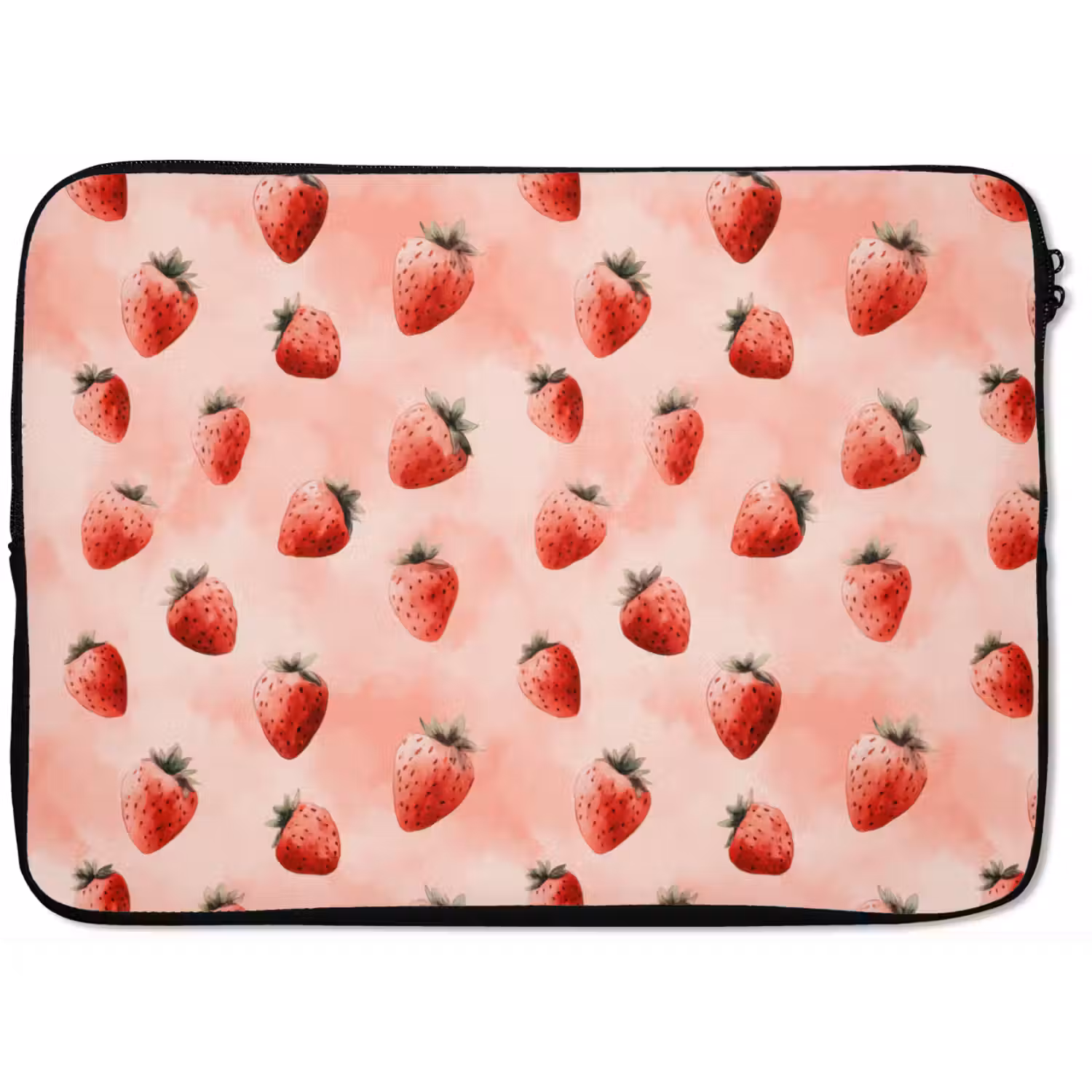 Aardbei - Patroon - Roze laptophoes neopreen klein 279 -zkaufland3dotto