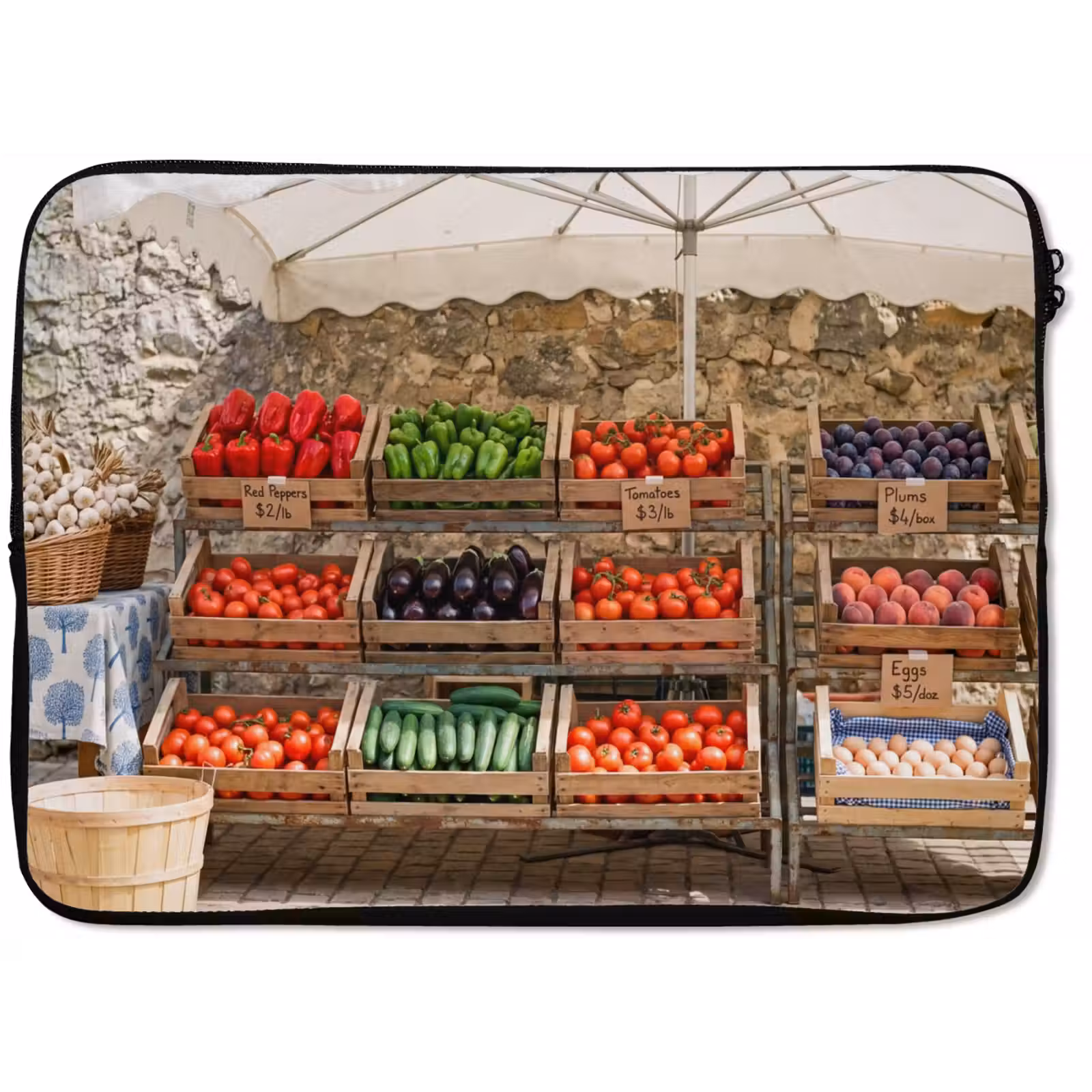 Laptop hülle - Essen – Markt – Frisch - Eten - Markt - Vers laptophoes neopreen klein