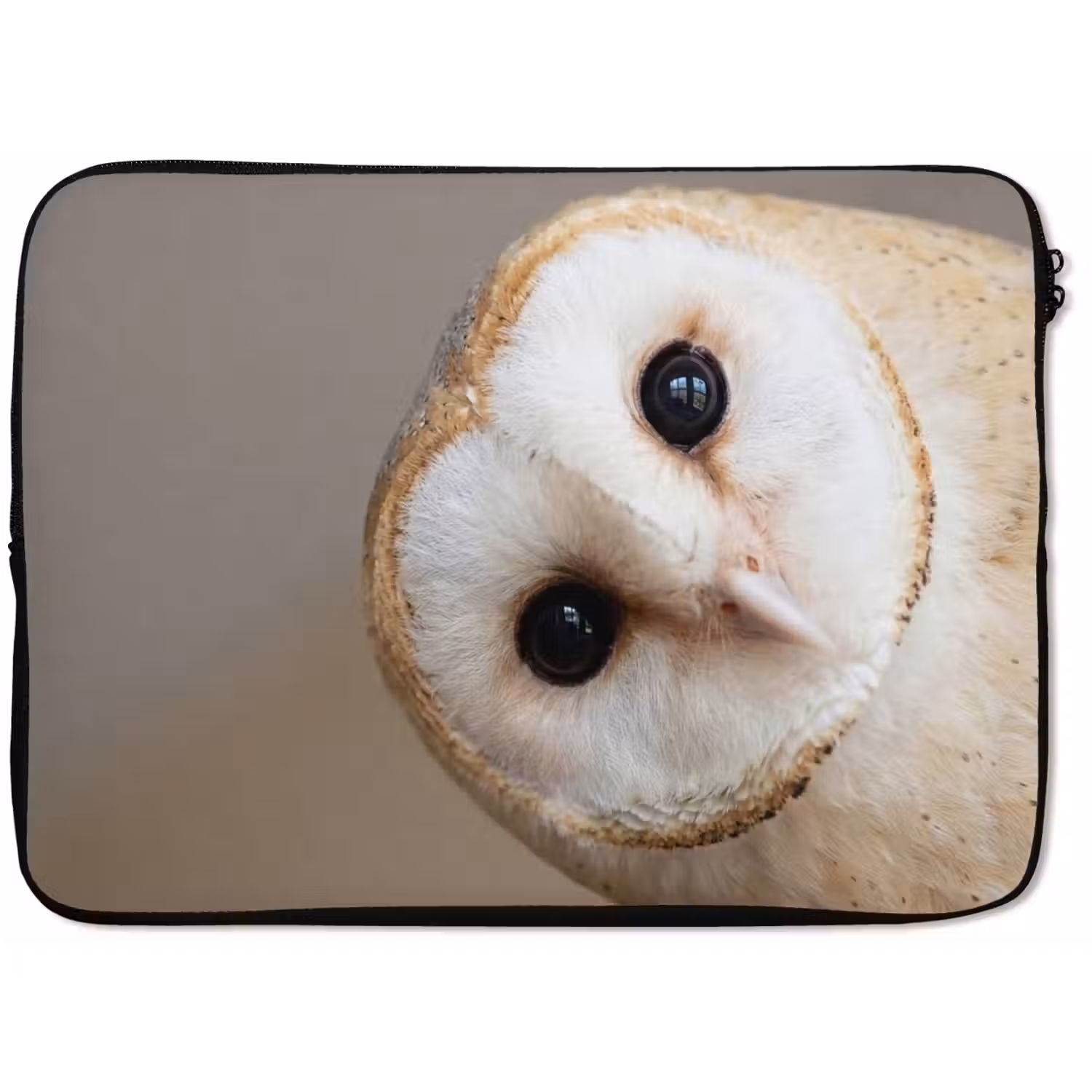 Uil - Bruin - Wit laptophoes neopreen klein -zkaufland3dotto