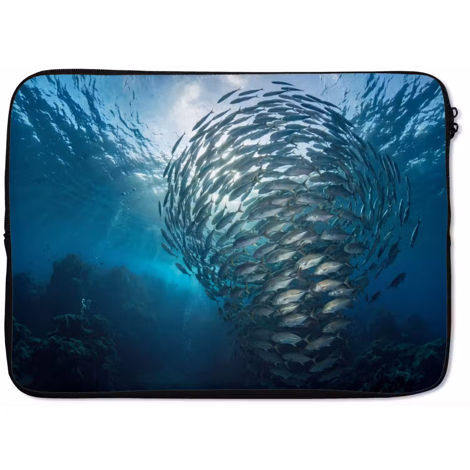 Vis - School - Oceaan - Natuur - Blauw laptophoes neopreen klein -zkaufland3dotto