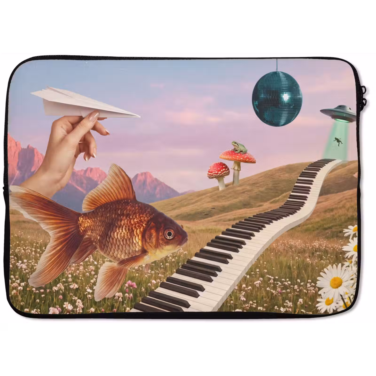 Laptop hülle - Fisch – Natur – Abstrakt - Vis - Natuur - Abstract laptophoes neopreen klein