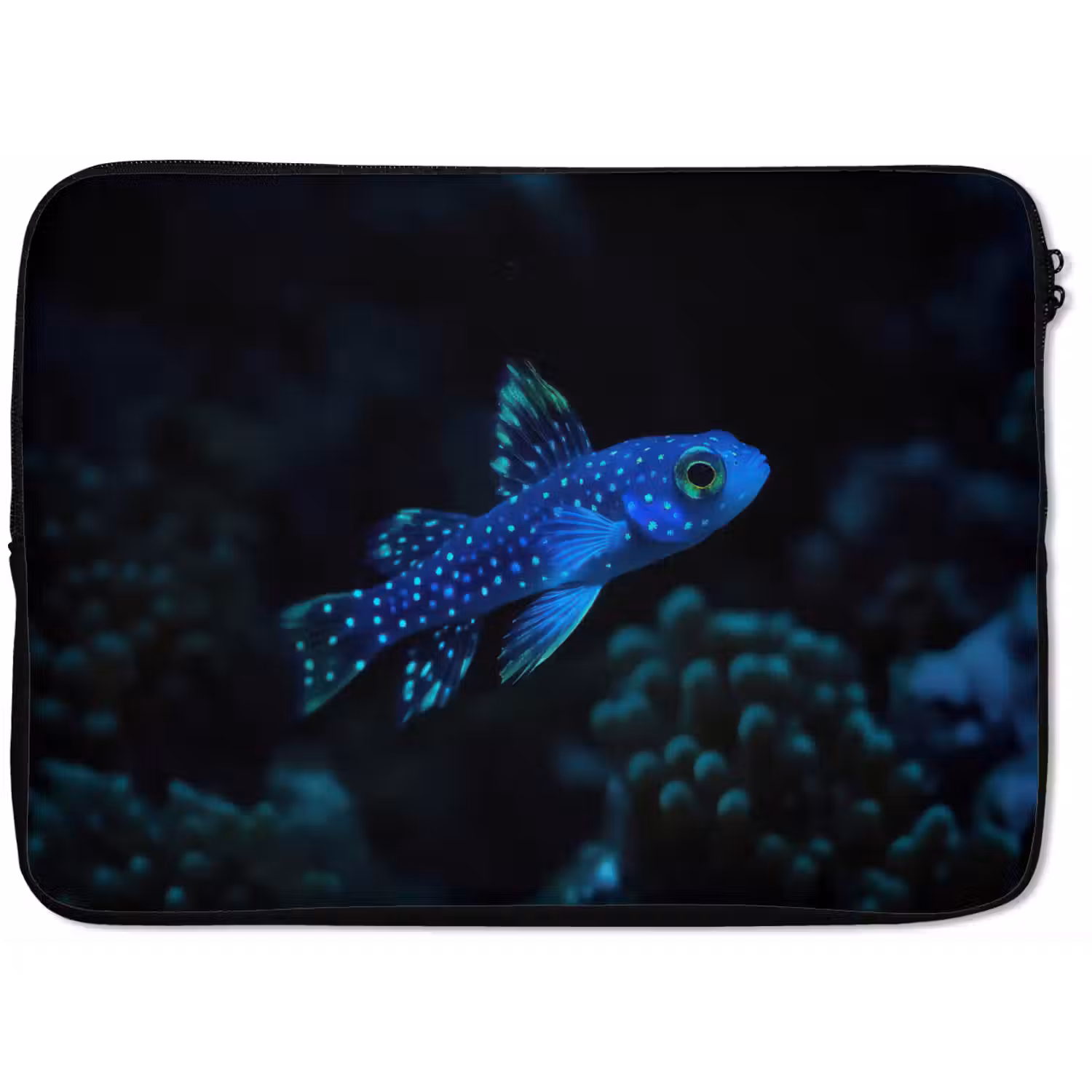 Vis - Stippen - Koraal - Blauw laptophoes neopreen klein -zkaufland3dotto