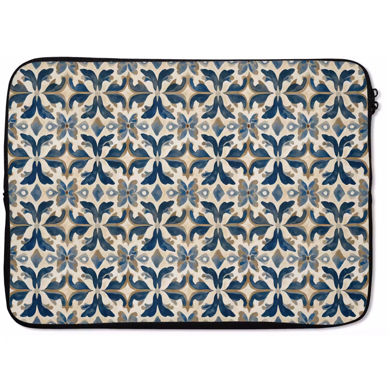 Tegel - Patroon - Blauw - Beige laptophoes neopreen klein 279 -zkaufland3dotto