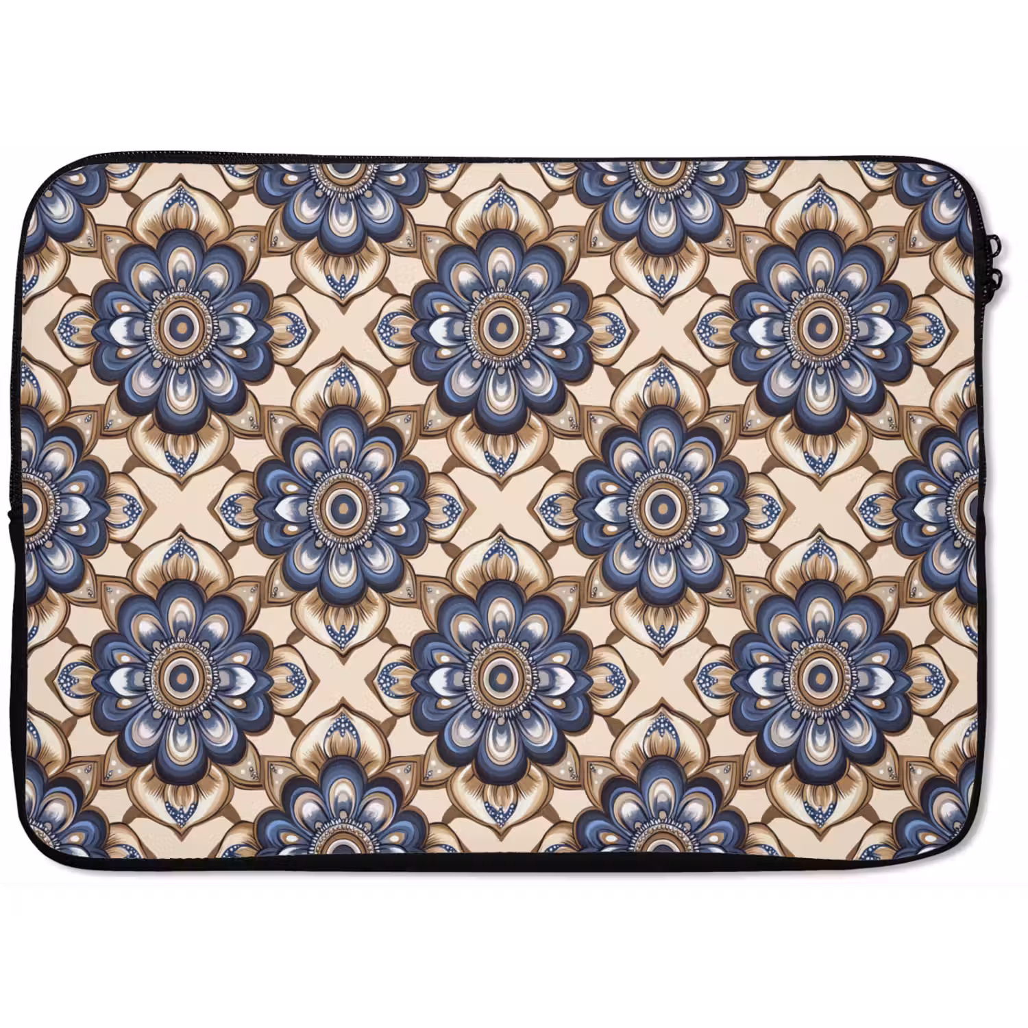 Floraal - Ornament - Blauw laptophoes neopreen klein 279 -zkaufland3dotto