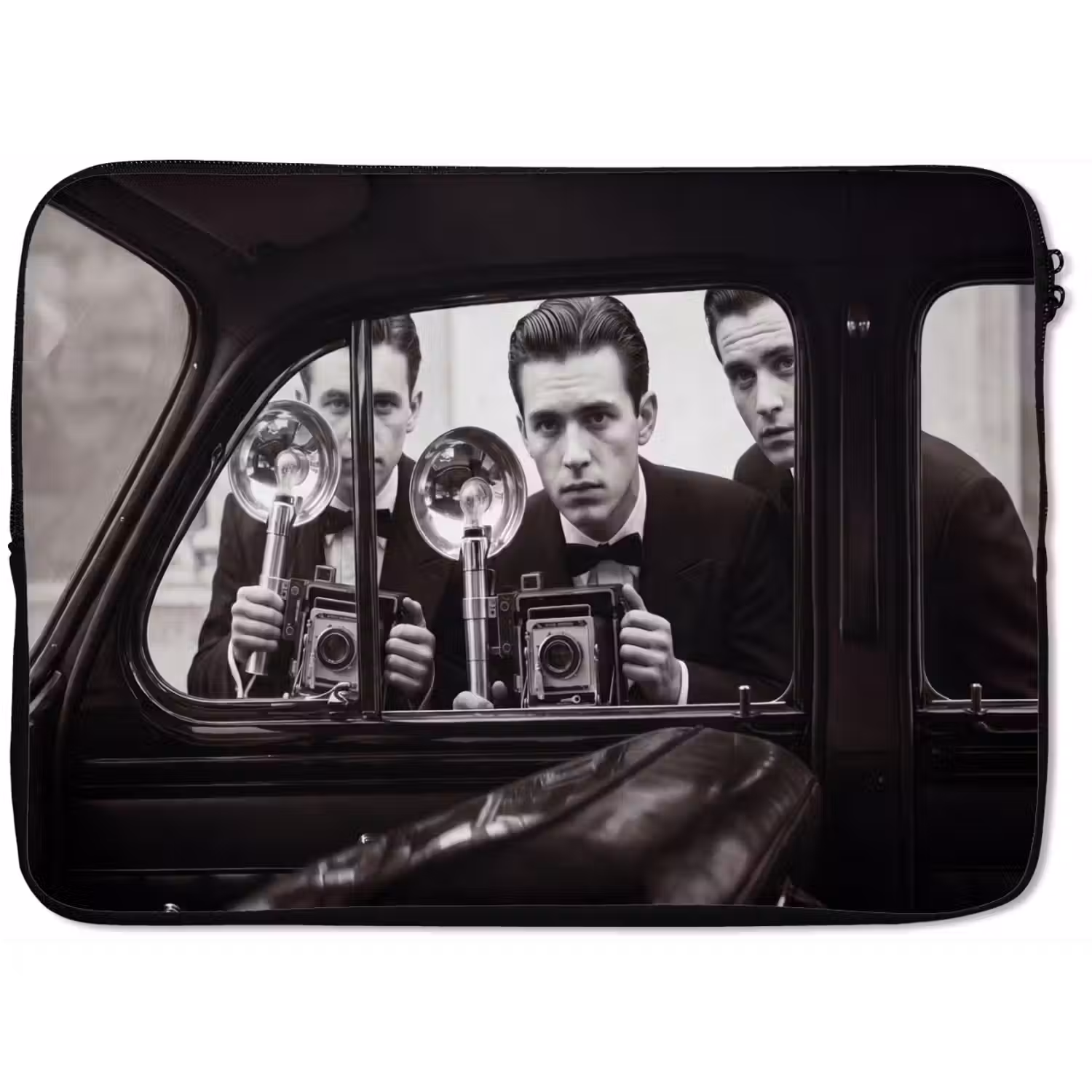Fotograaf - Camera - Vintage - Journalistiek - Zwart-wit laptophoes neopreen klein -zkaufland3dotto