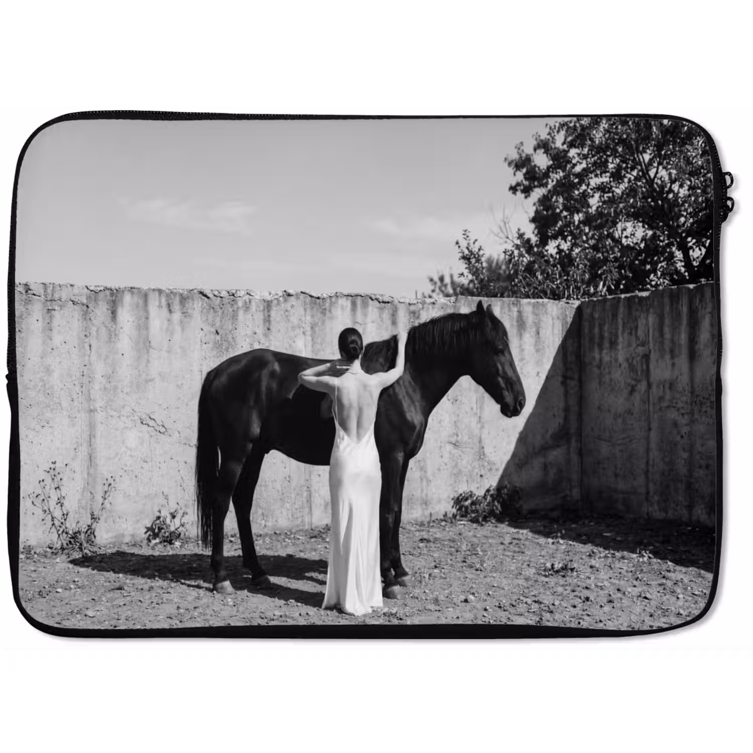 Vrouw - Paard - Artistiek laptophoes neopreen klein -zkaufland3dotto
