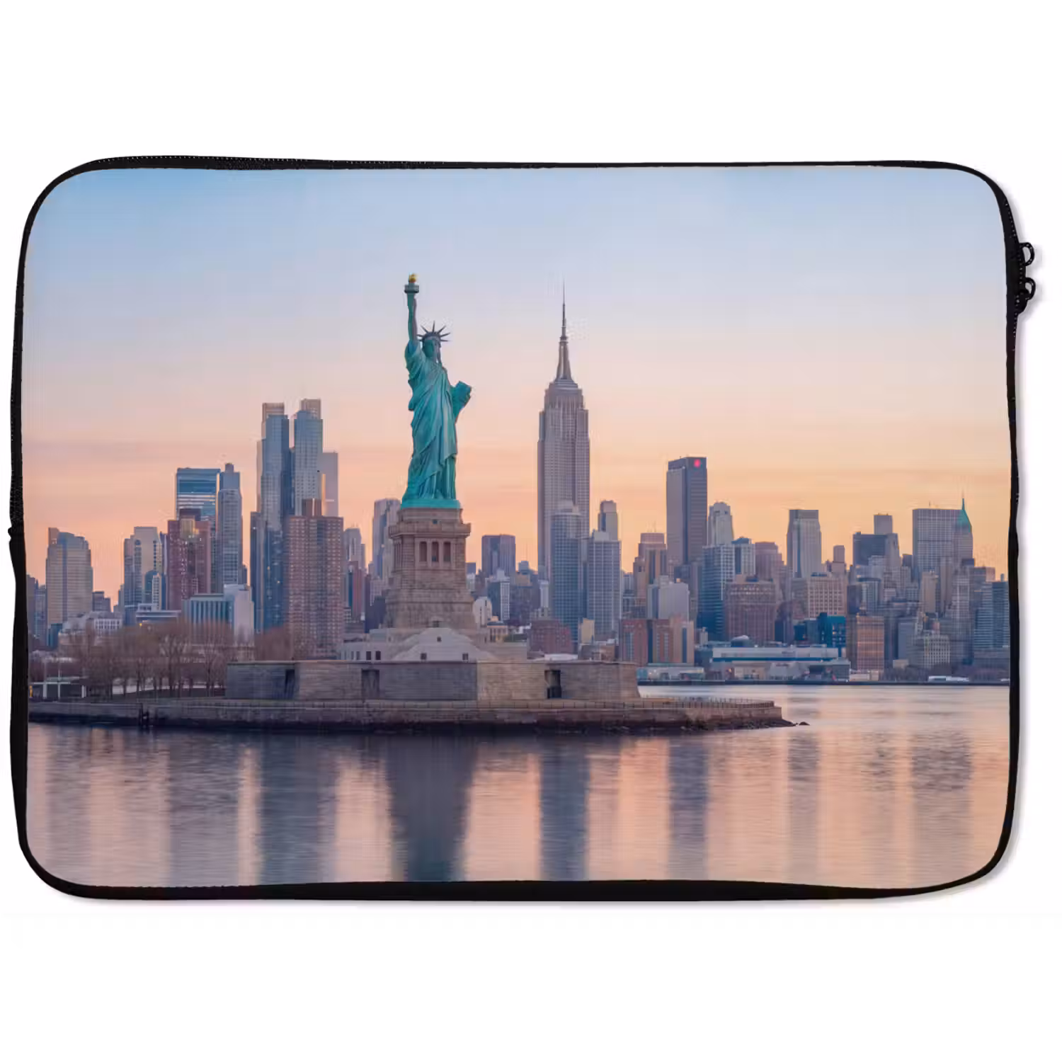 Vrijheidsbeeld - New York - Zonsopgang - Stad - Architectuur laptophoes neopreen klein -zkaufland3dotto