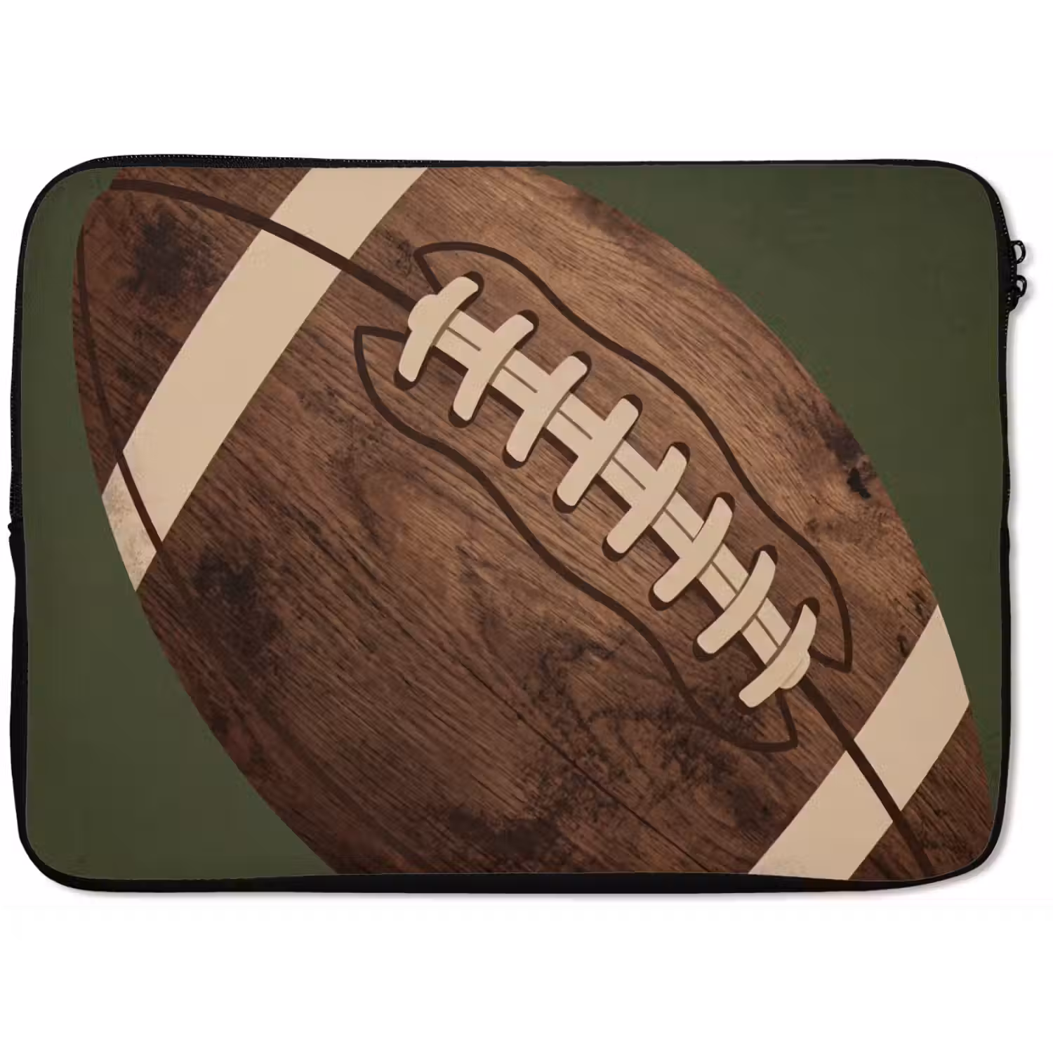 Football - Hout - Sport - Groen laptophoes neopreen klein -zkaufland3dotto
