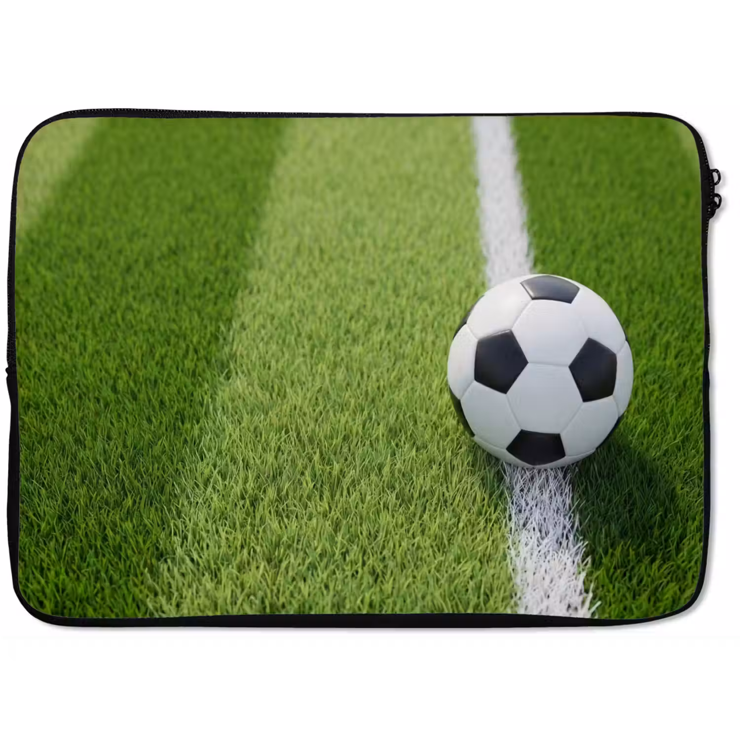 Voetbal - Grasveld - Sport - Groen laptophoes neopreen klein -zkaufland3dotto