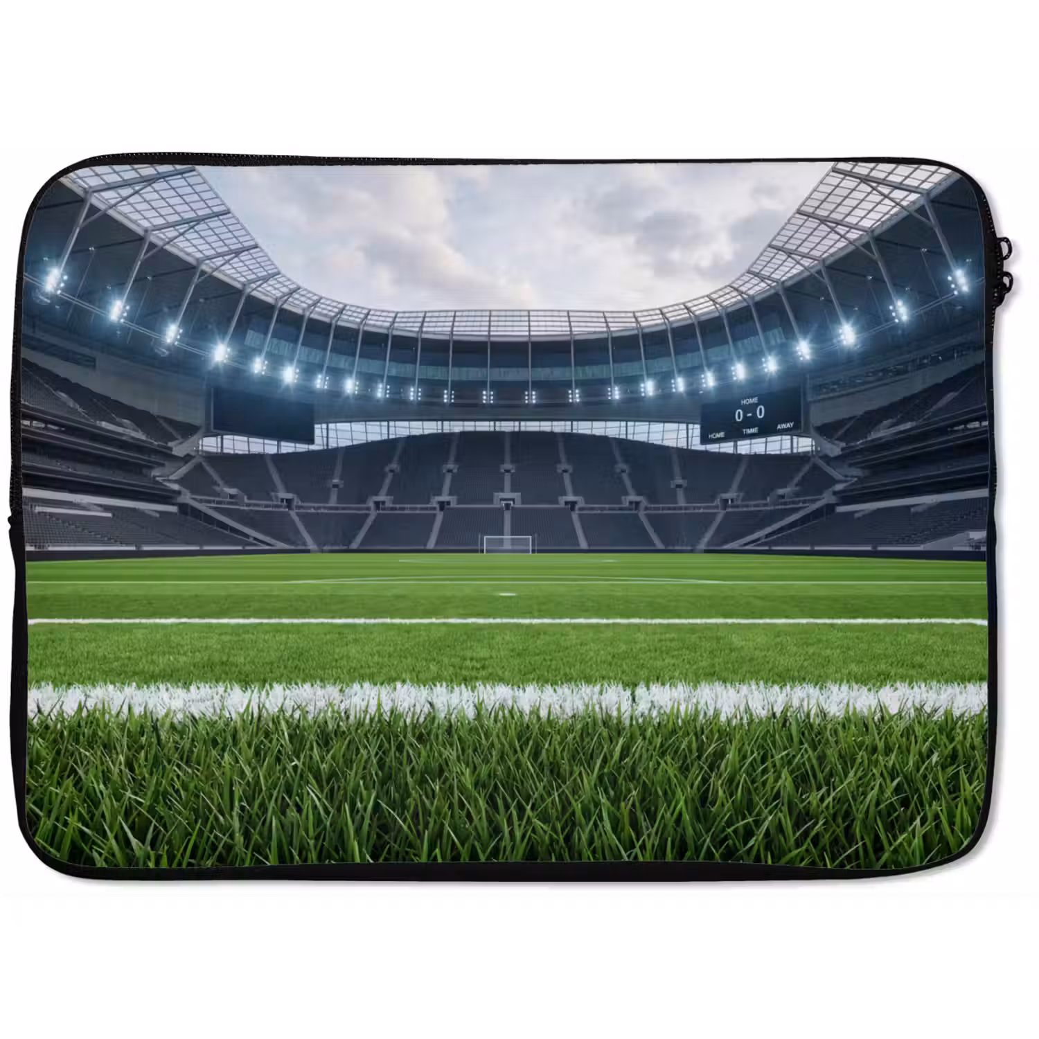 Voetbal - Stadion - Sport - Groen laptophoes neopreen klein -zkaufland3dotto
