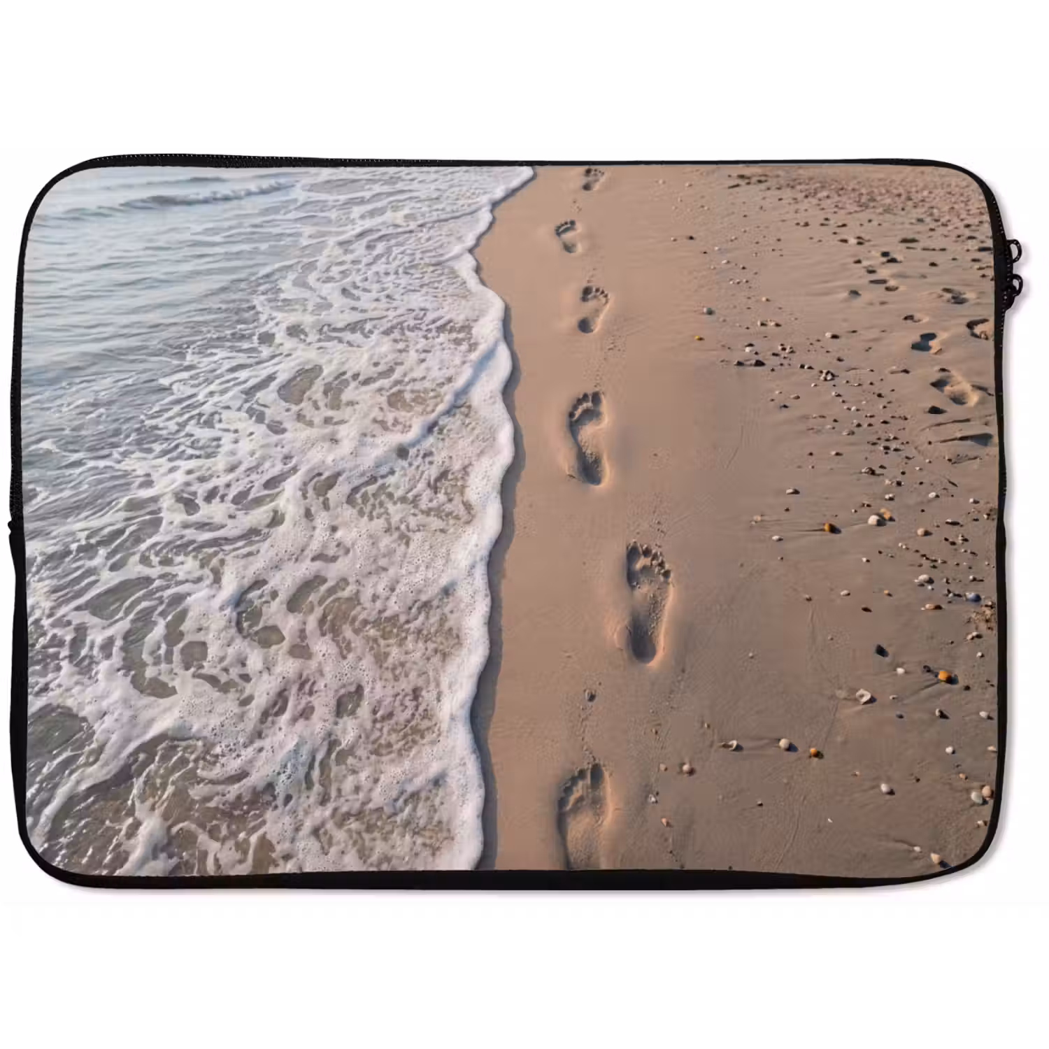 Voetstappen - Vloedlijn - Zee laptophoes neopreen klein -zkaufland3dotto