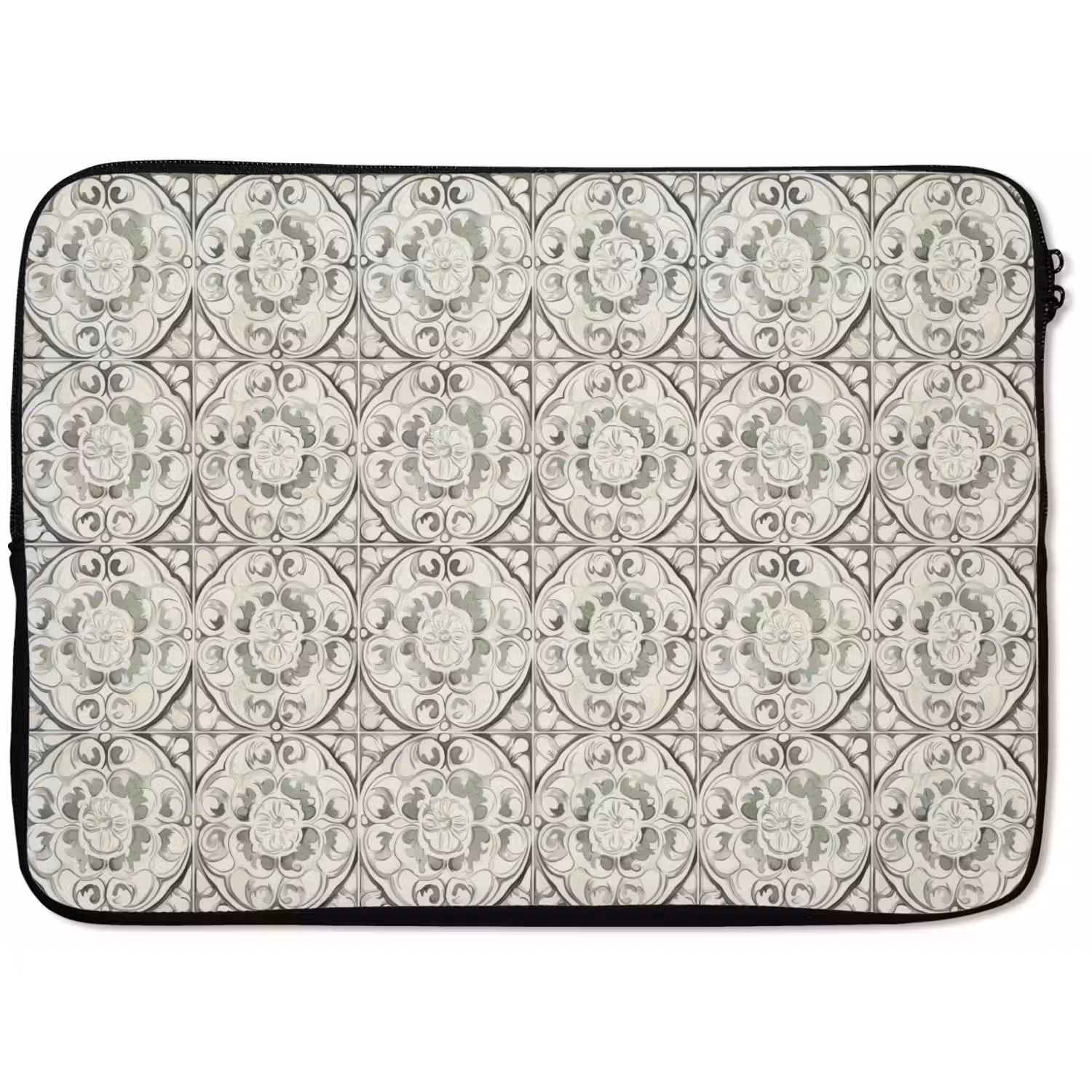 Krulornament - Tegel - Groen laptophoes neopreen klein 279 -zkaufland3dotto