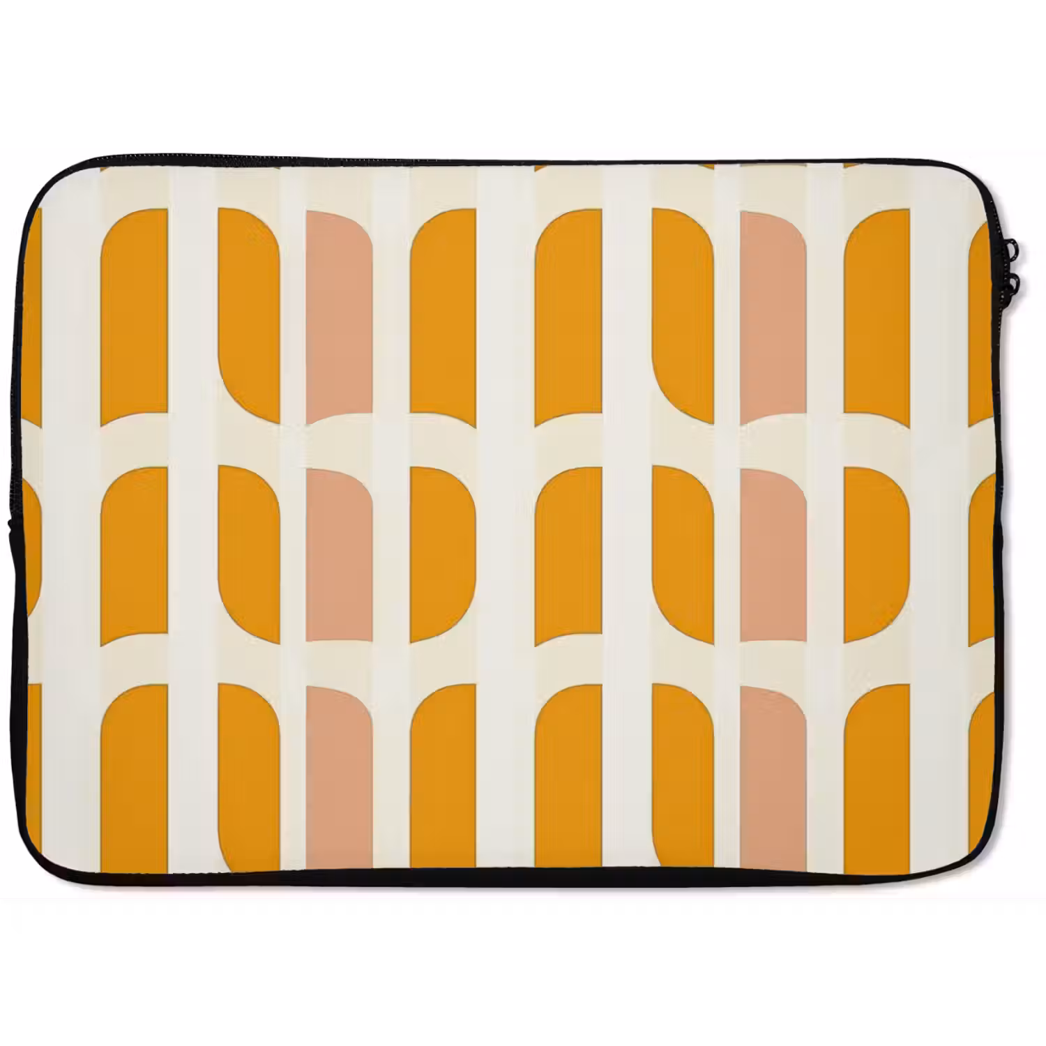 Geometrisch - Patroon - Geel - Roze laptophoes neopreen klein 279 -zkaufland3dotto
