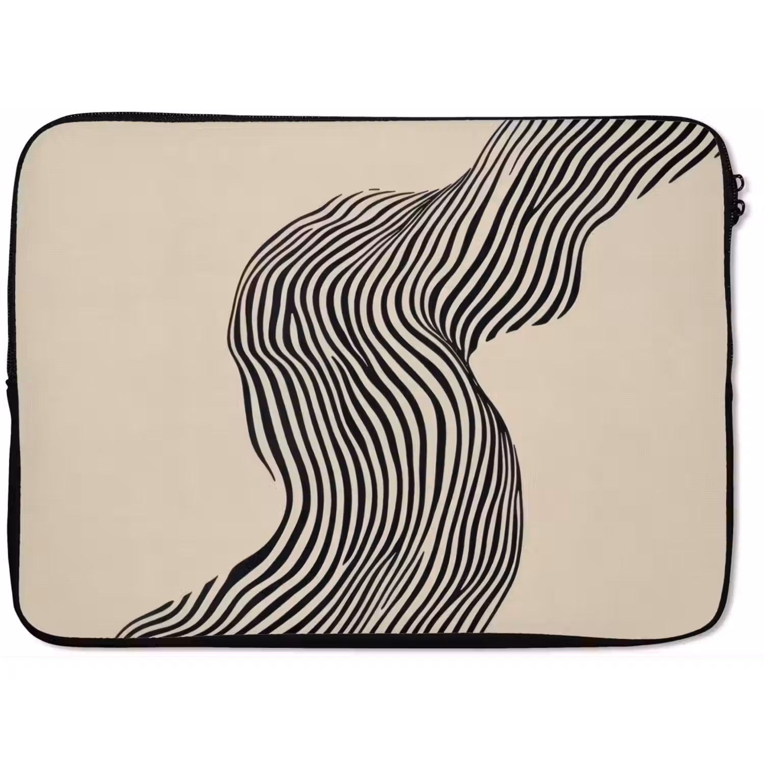 Golvend - Lijnen - Abstract - Silhouet laptophoes neopreen klein -zkaufland3dotto