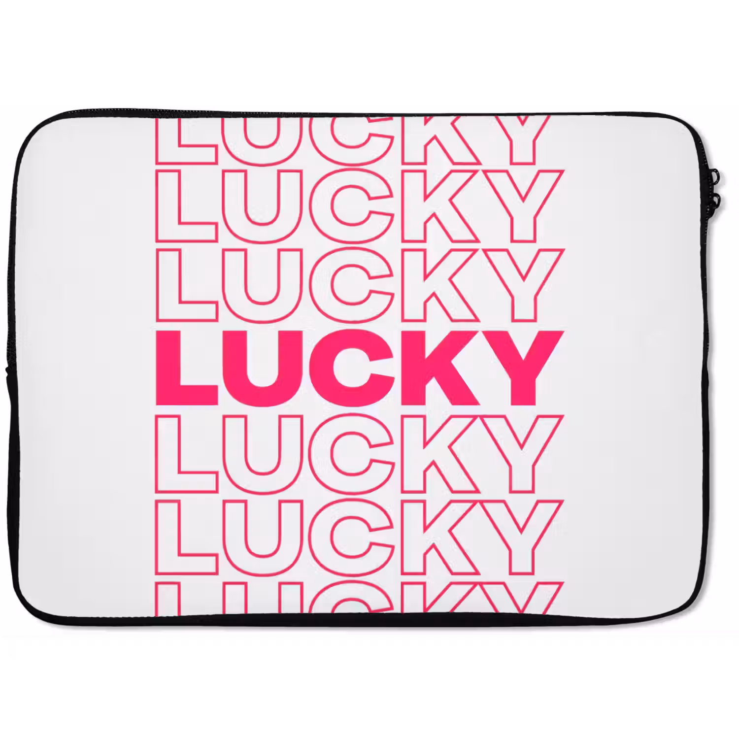 Lucky - Roze - Patroon laptophoes neopreen klein -zkaufland3dotto