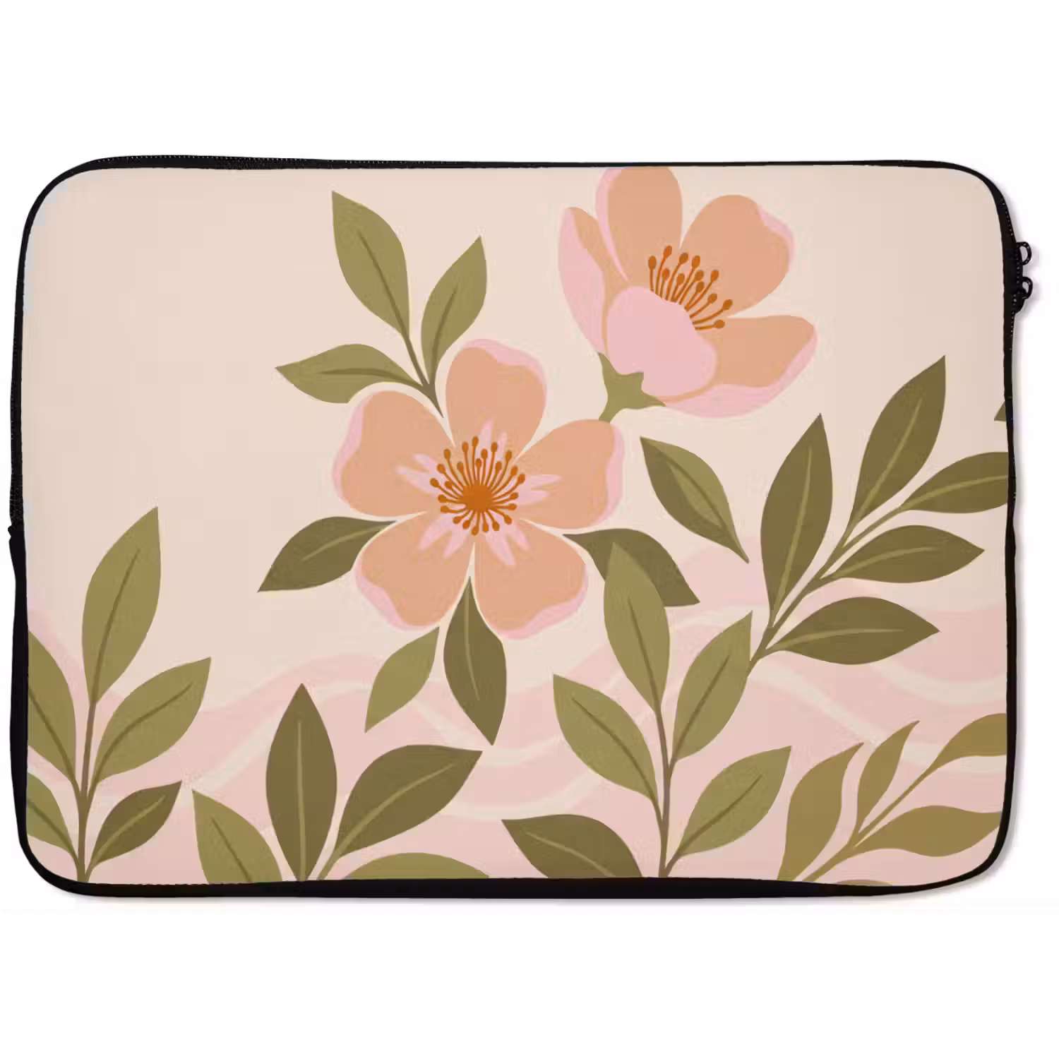 Grafisch - Bloemen - Roze laptophoes neopreen klein -zkaufland3dotto