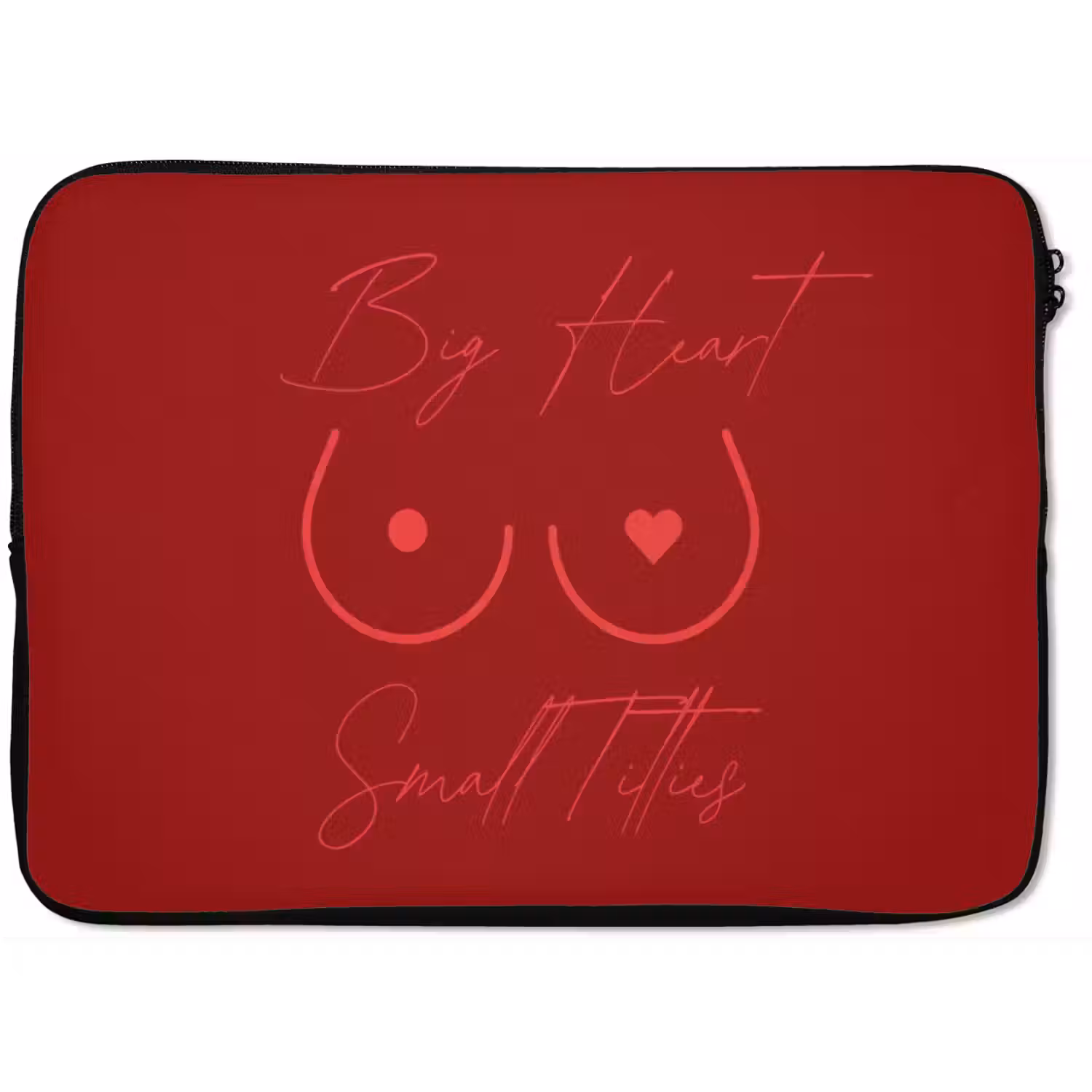 big heart small titties - Hart - Rood laptophoes neopreen klein -zkaufland3dotto