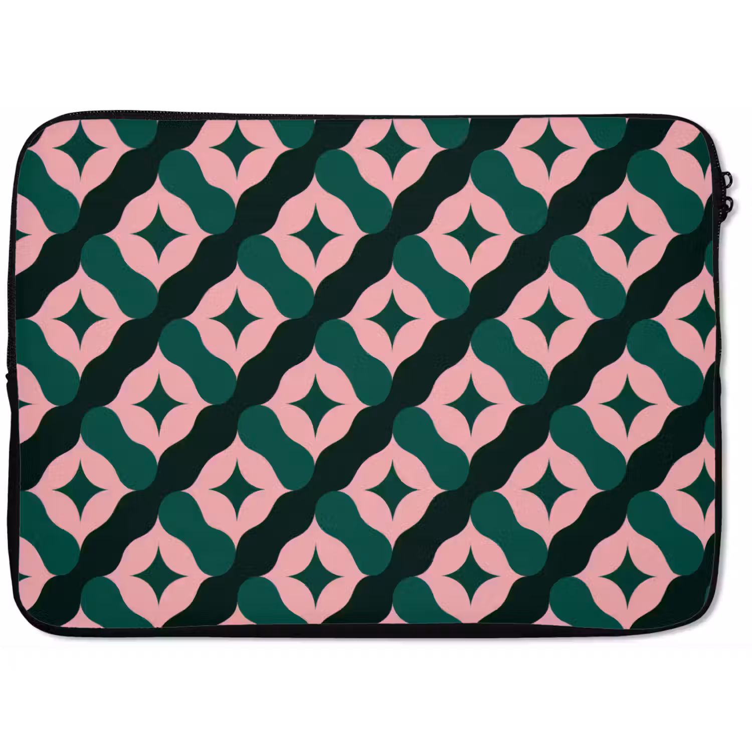 Groen - Roze - Retro - Sterren laptophoes neopreen klein 279 -zkaufland3dotto