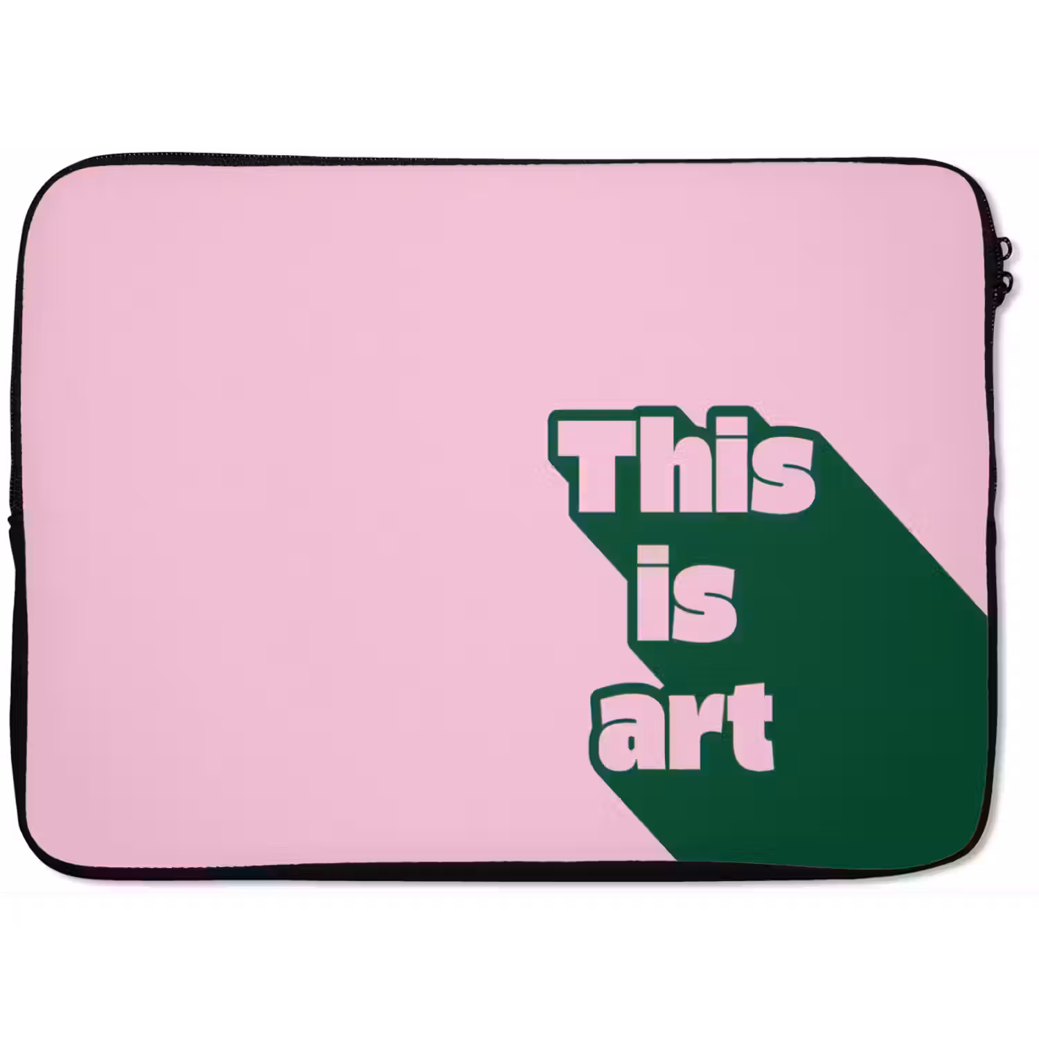 Groen - Teskt - This is art - Roze laptophoes neopreen klein -zkaufland3dotto