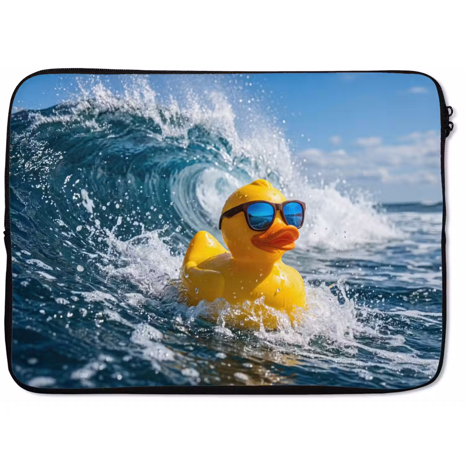 Badeend - Stoer - Golven laptophoes neopreen klein -zkaufland3dotto