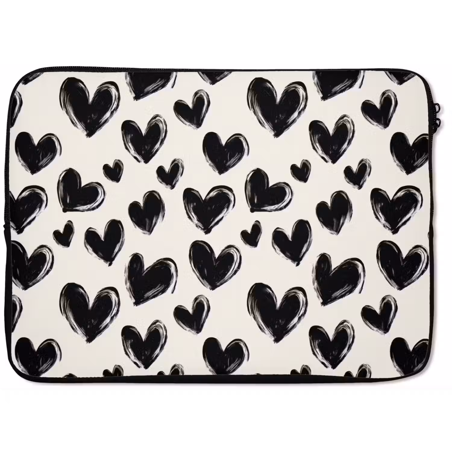 Hartjes - Patroon - Zwart laptophoes neopreen klein 279 -zkaufland3dotto