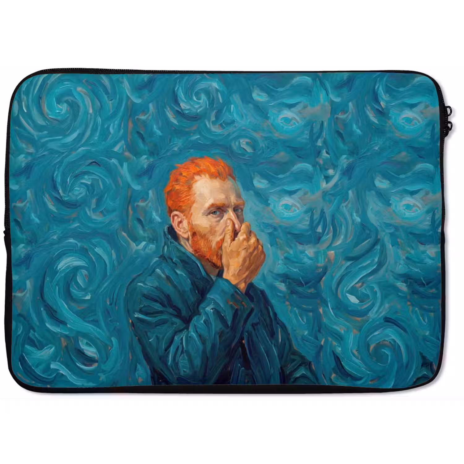 Portret - Klassiek - Blauw laptophoes neopreen klein -zkaufland3dotto
