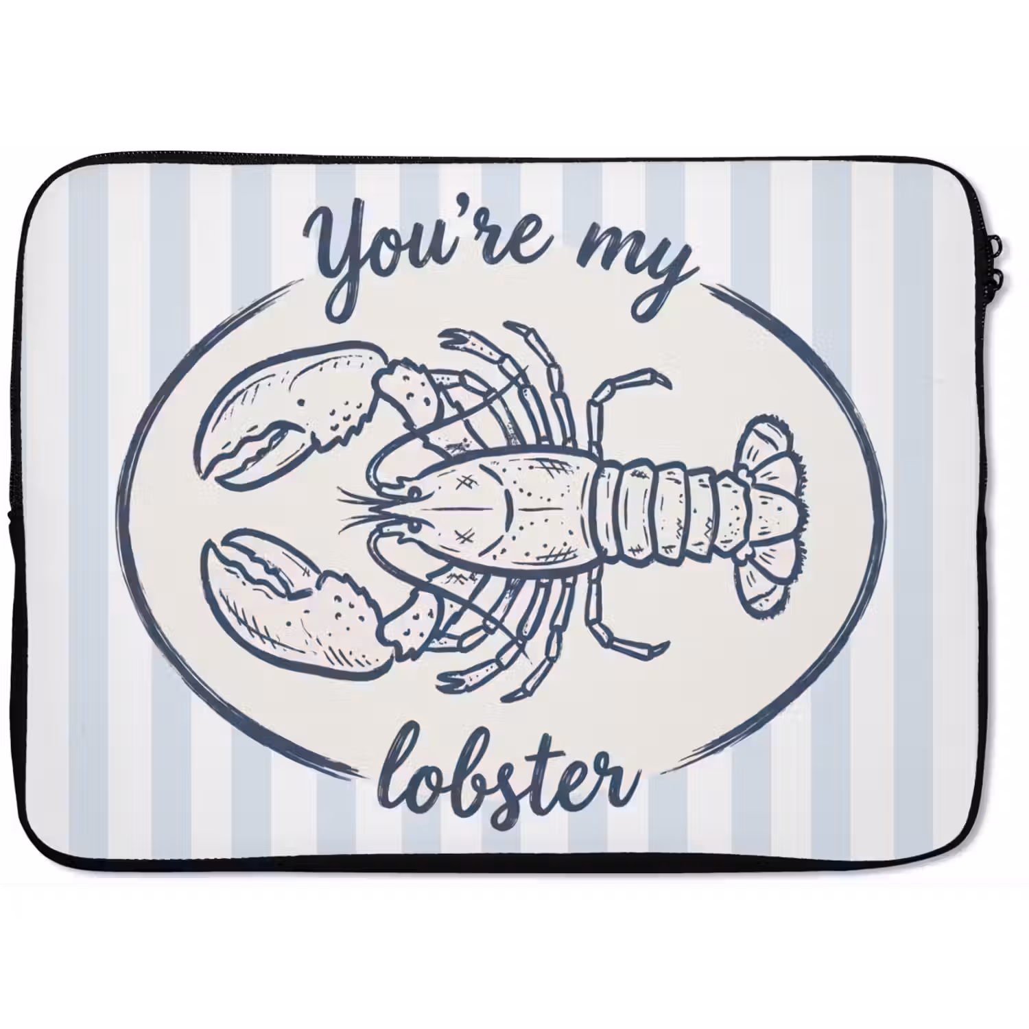 Kreeft - Illustratie - Liefde - Blauw - Decoratie laptophoes neopreen klein -zkaufland3dotto