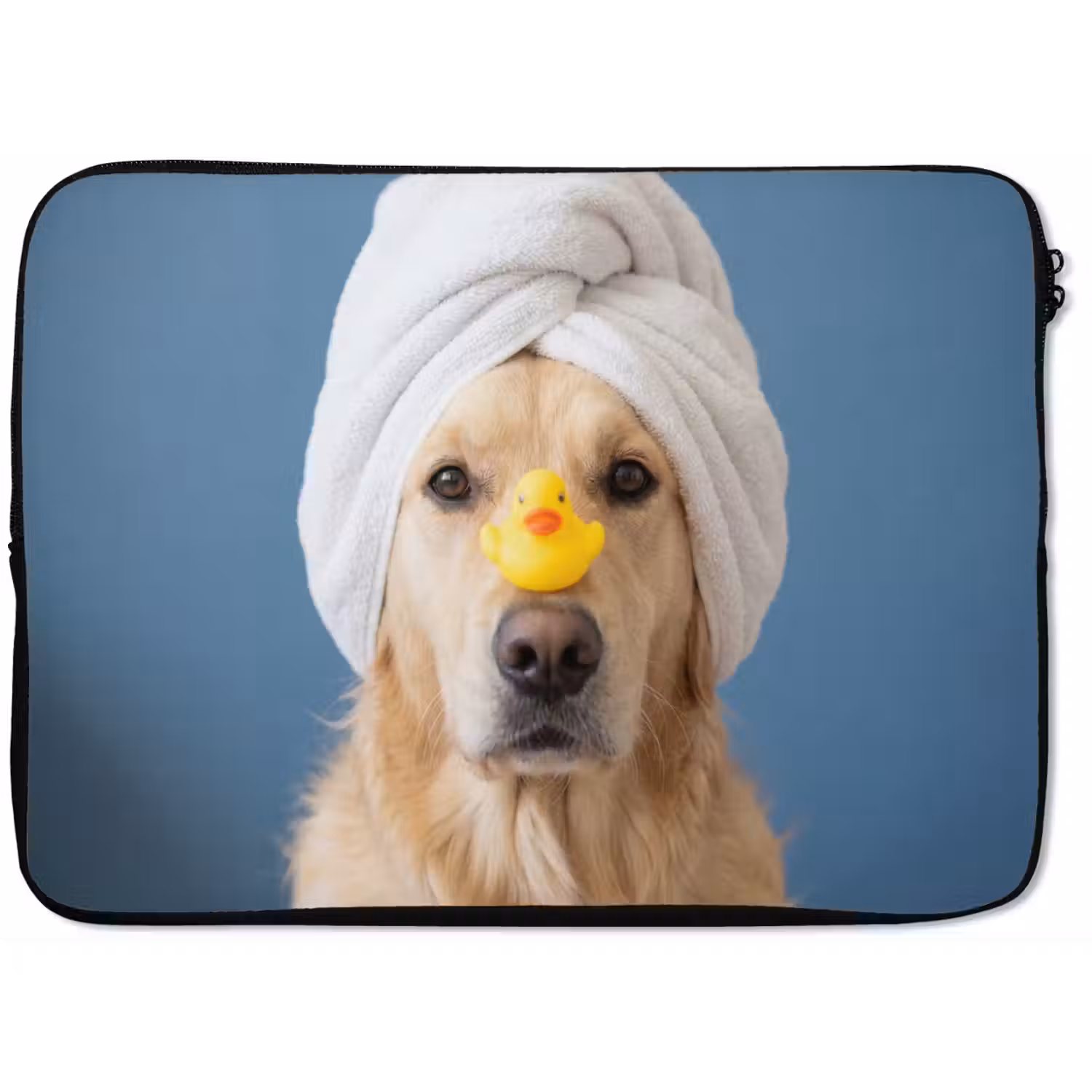 Hond - Badeend - Geel laptophoes neopreen klein -zkaufland3dotto
