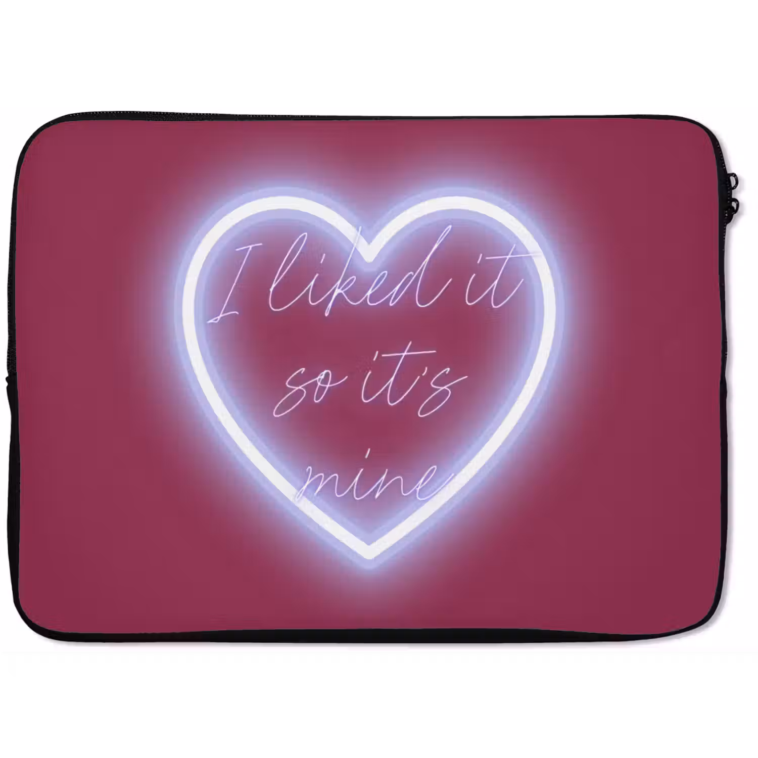 I liked it so it's mine - Neon hart - Roze laptophoes neopreen klein -zkaufland3dotto