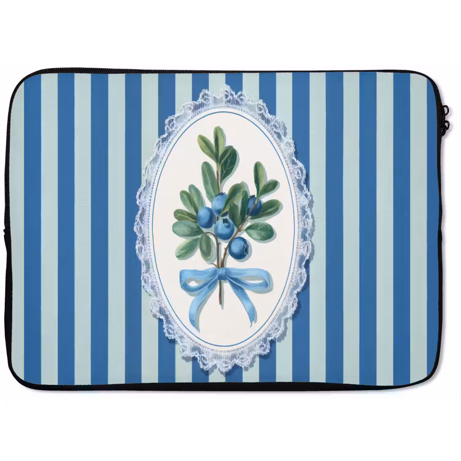 Illustratie - Bessen - Blauw - Strepen laptophoes neopreen klein -zkaufland3dotto
