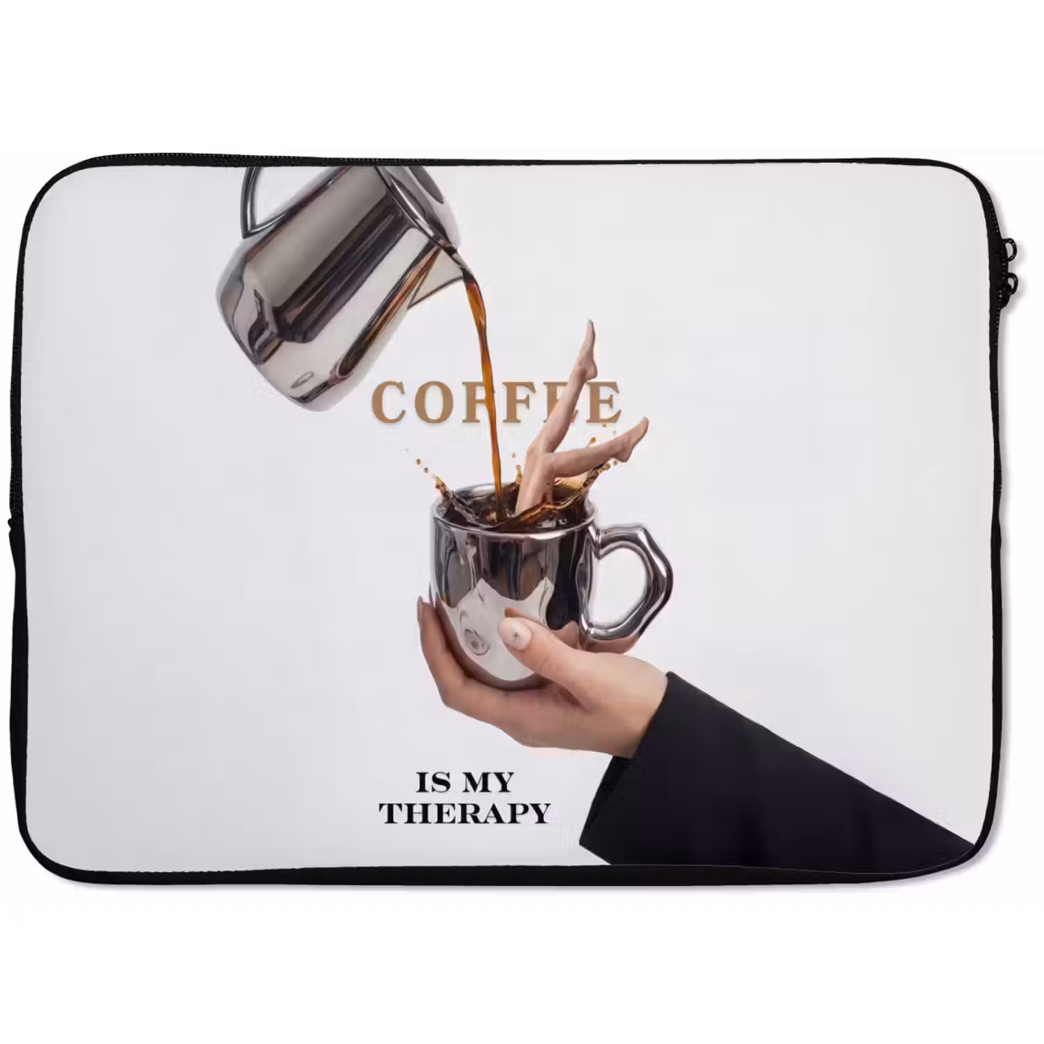 Koffie - Mok - Kan - Therapie laptophoes neopreen klein -zkaufland3dotto