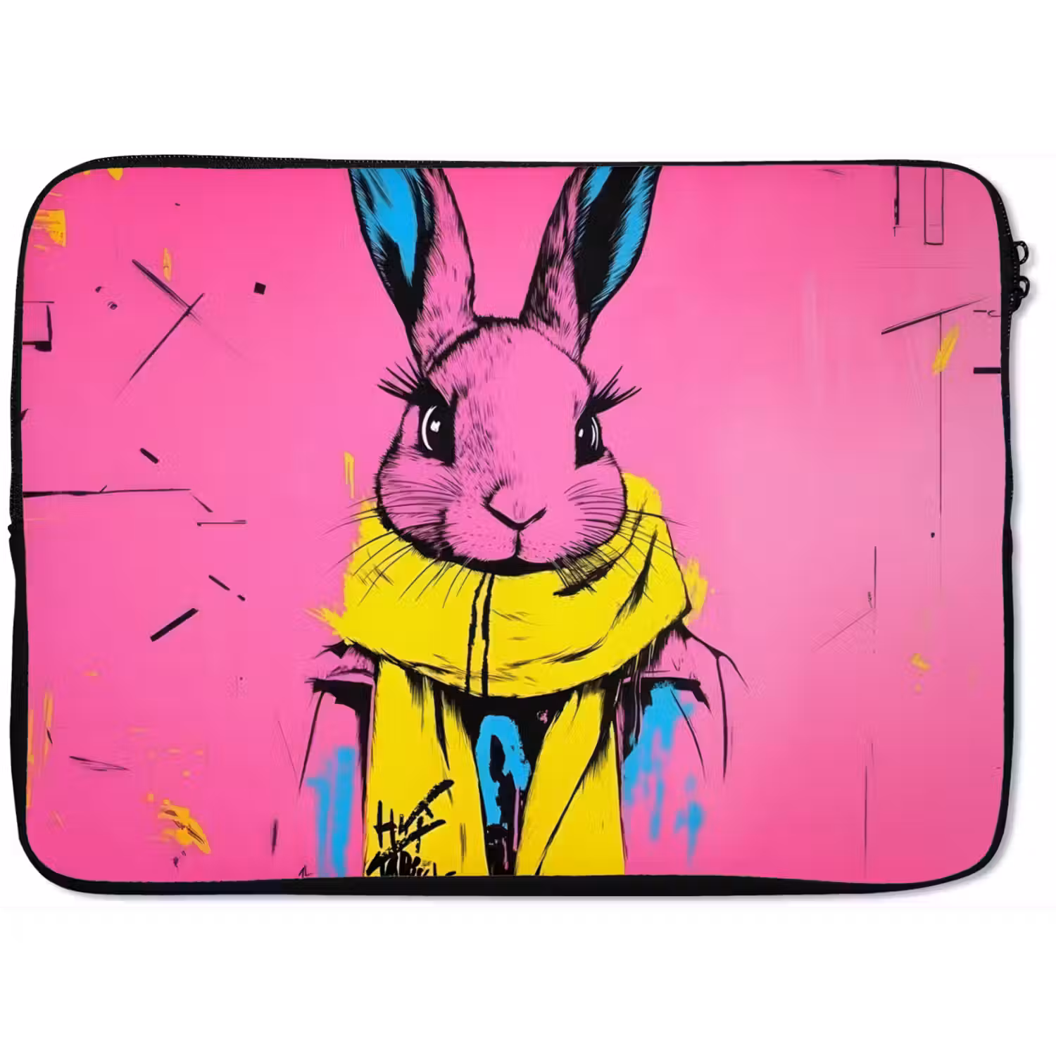 Konijn - Felroze - Sjaal - Abstract laptophoes neopreen klein -zkaufland3dotto