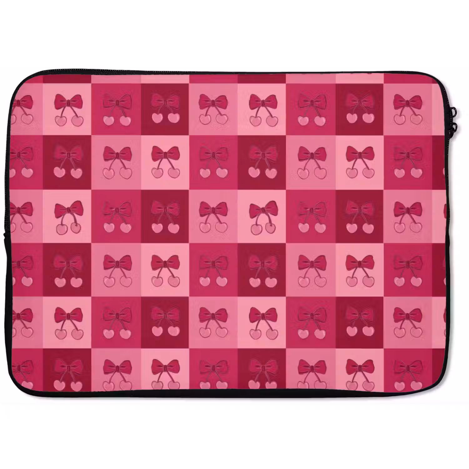 Kersen - Strikjes - Speels - Roze - Bordeaux laptophoes neopreen klein 279 -zkaufland3dotto