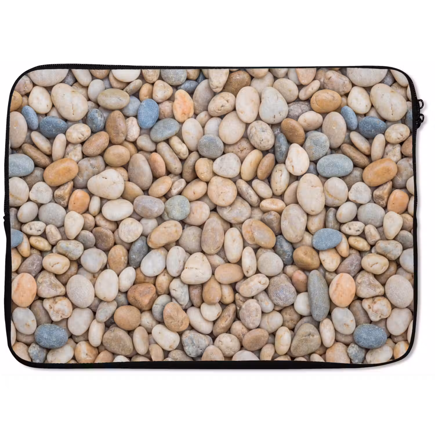Kiezelstenen - Natuur - Textuur - Beige - Grijs laptophoes neopreen klein -zkaufland3dotto