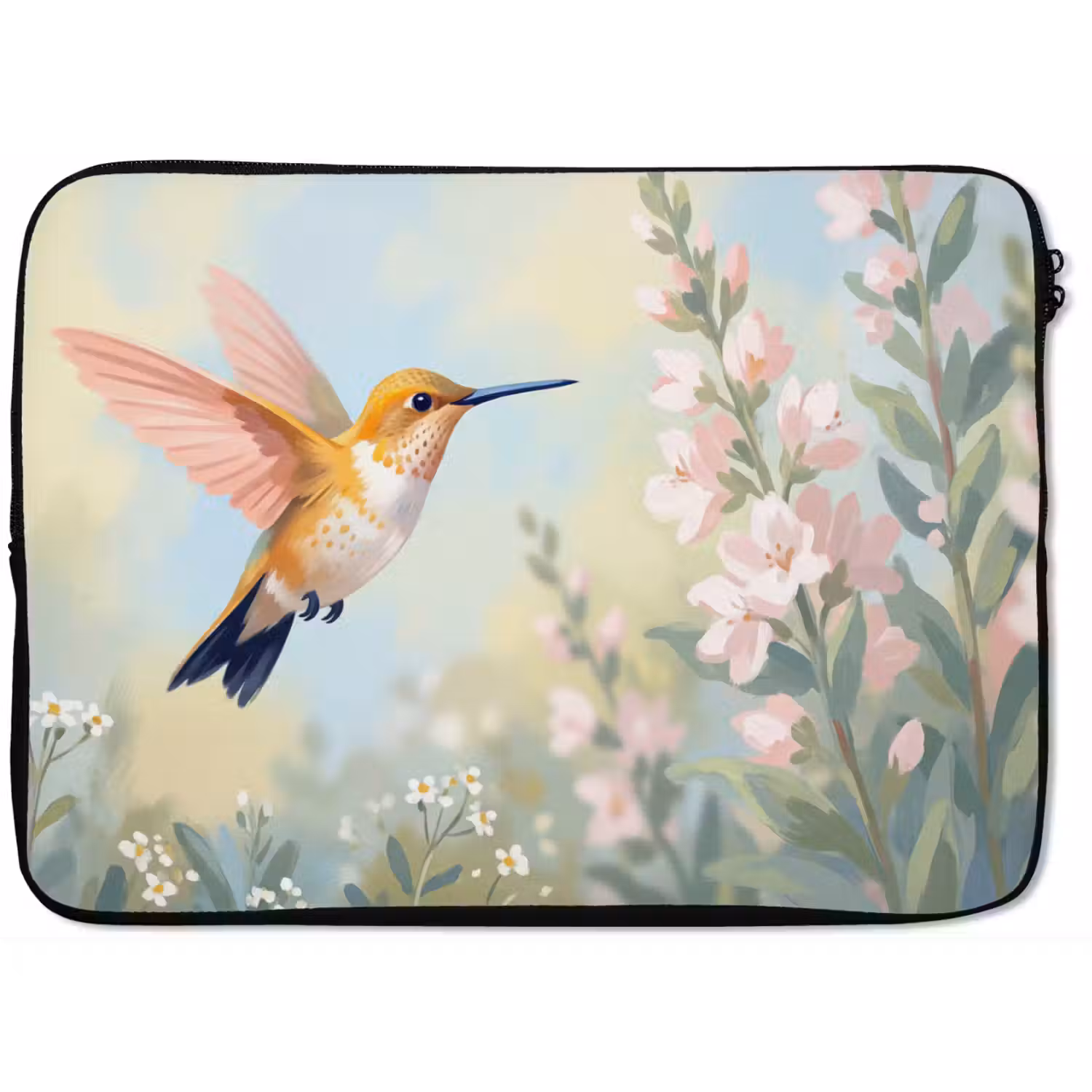 Kolibrie - Illustratie - Kleurrijk laptophoes neopreen klein -zkaufland3dotto