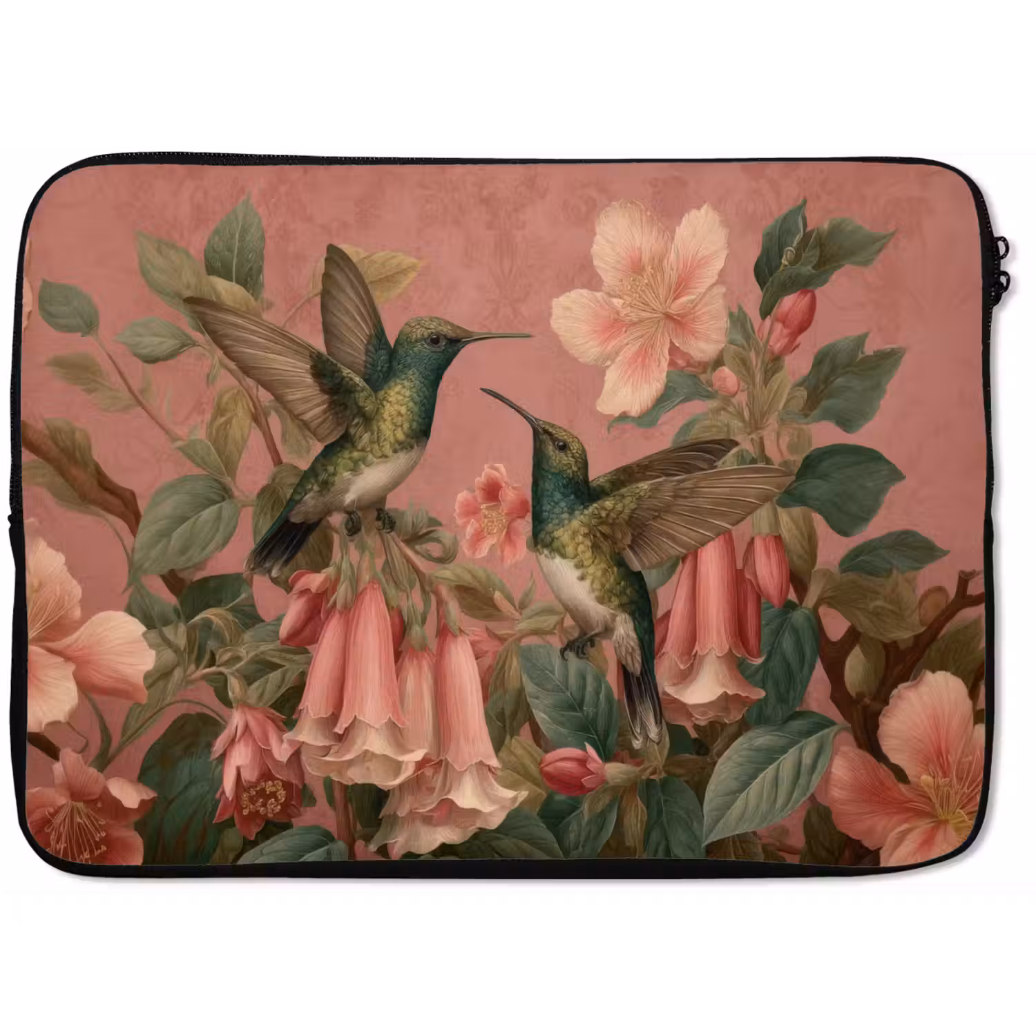 Kolibries - Bloemen - Groen - Roze laptophoes neopreen klein -zkaufland3dotto