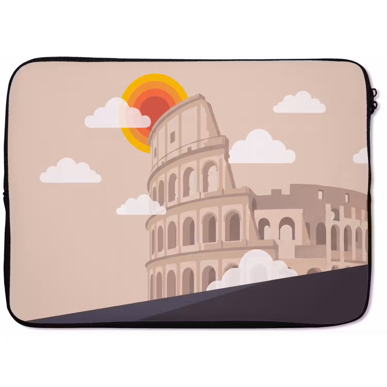 Colosseum - Zonsopgang - Rome - Architectuur - Beige laptophoes neopreen klein -zkaufland3dotto