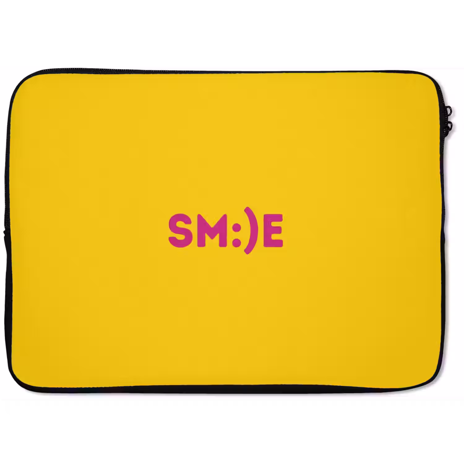 Smile - Roze - Geel laptophoes neopreen klein -zkaufland3dotto