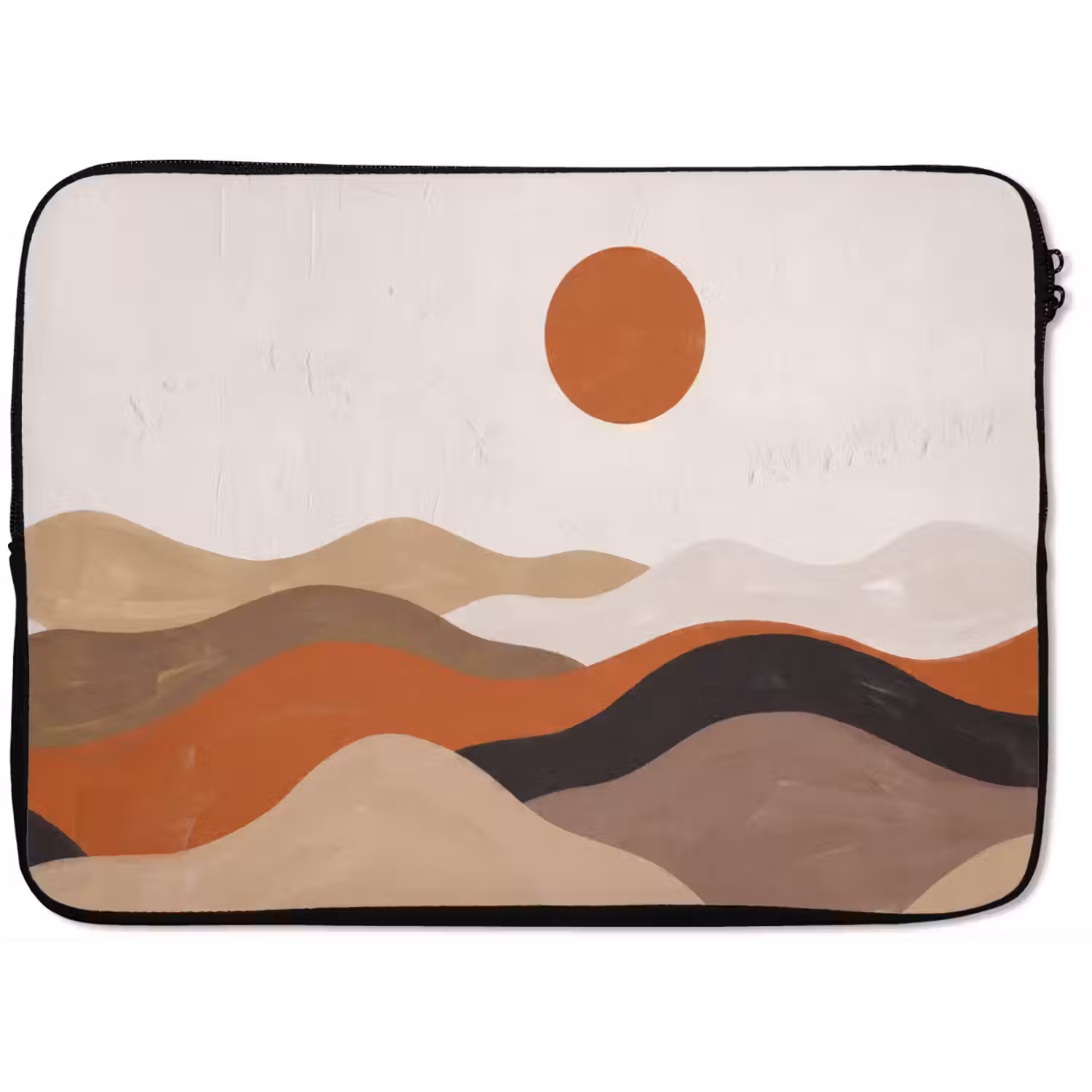 Landschap - Heuvels - Zon - Abstract - Oranje laptophoes neopreen klein -zkaufland3dotto