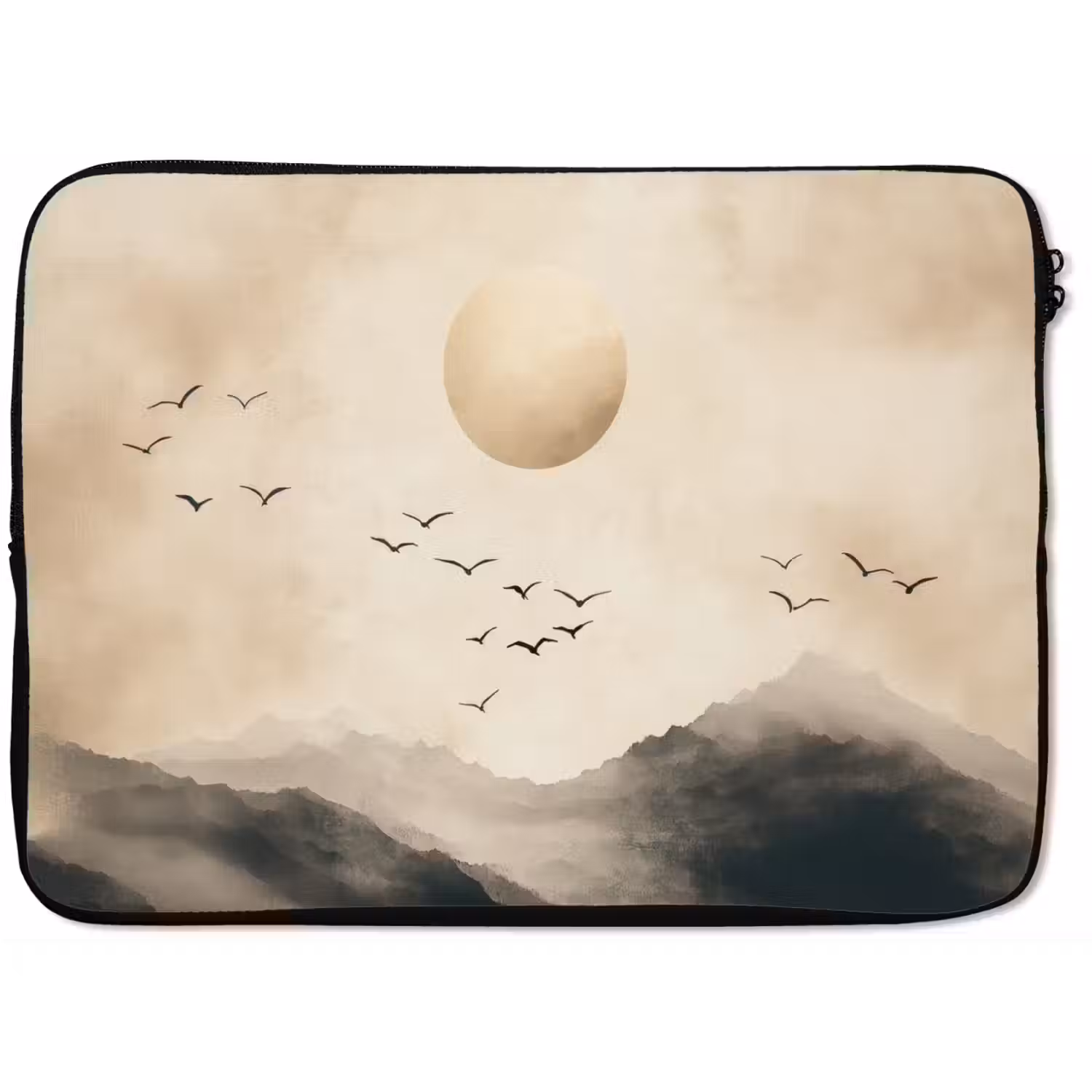 Landschap - Japandi - vogel laptophoes neopreen klein -zkaufland3dotto