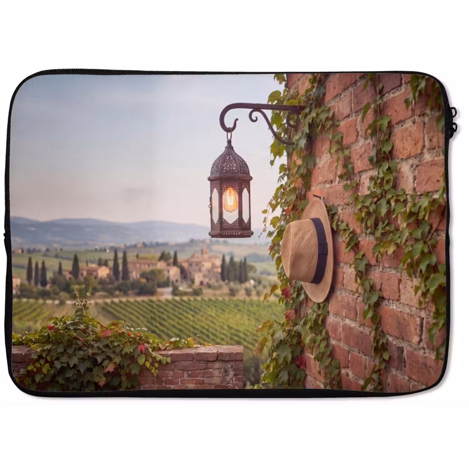 Lantaarn - Wijngaard - Landschap - Italiaans laptophoes neopreen klein -zkaufland3dotto